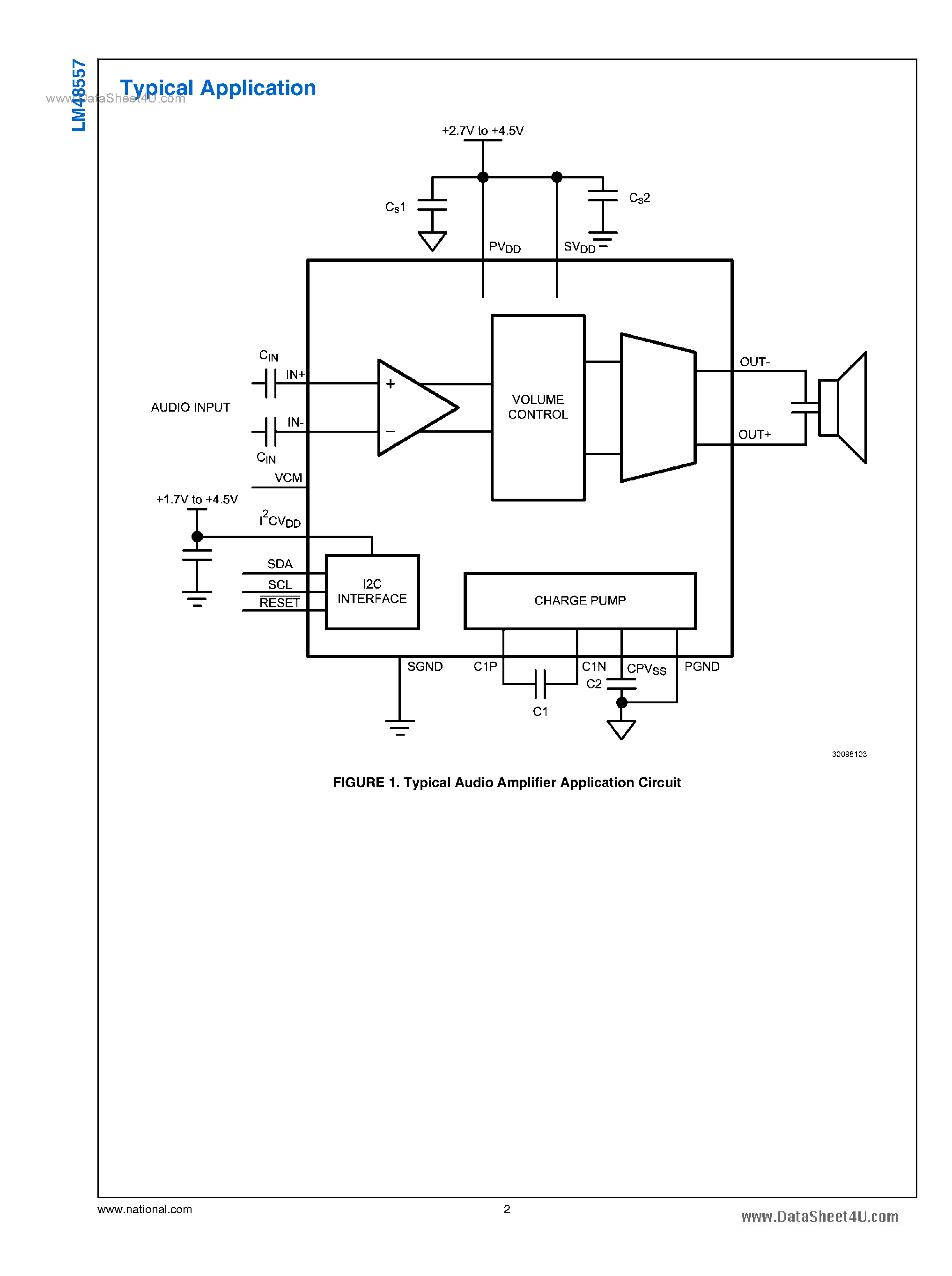 Даташит LM48557 - Ceramic Speaker Driver страница 2