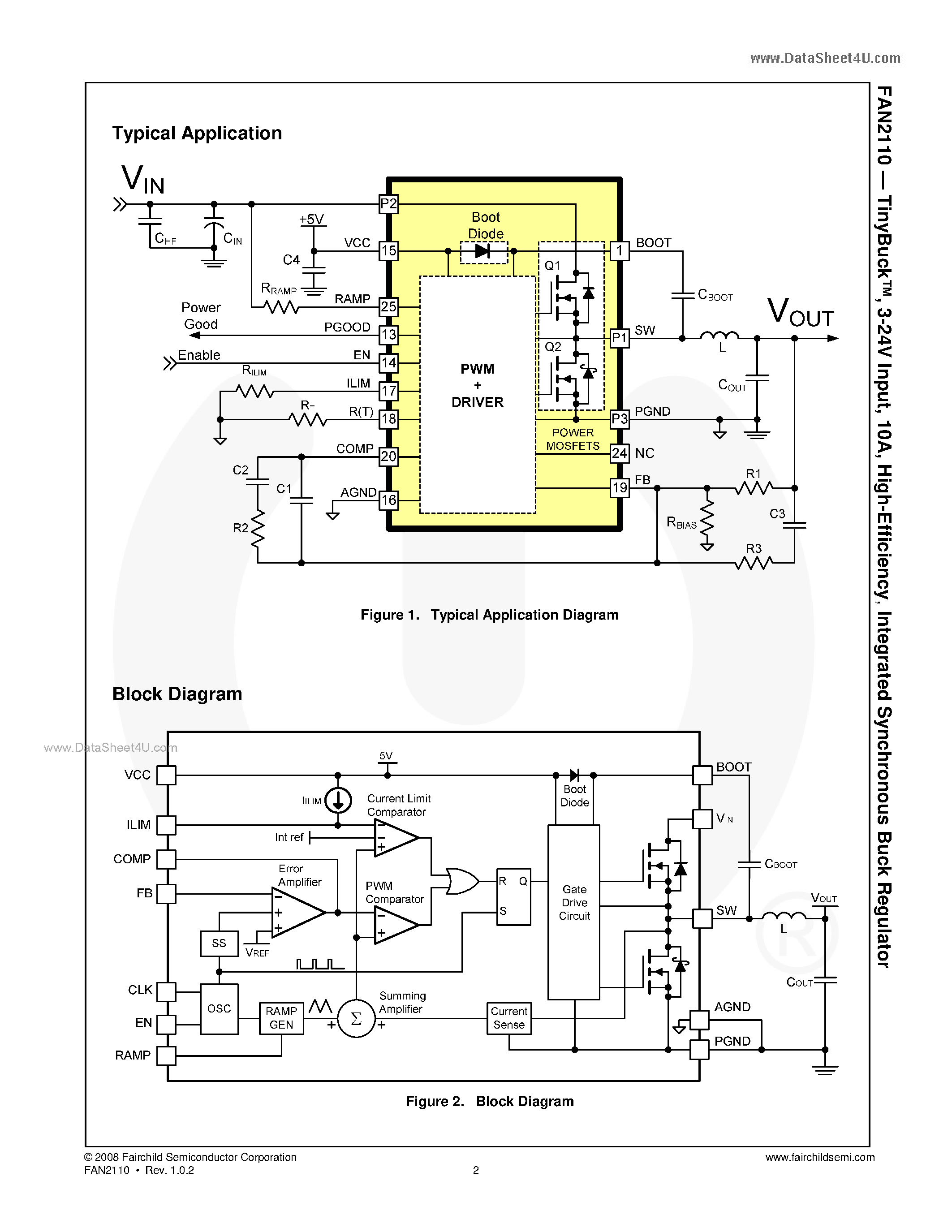 Даташит FAN2110 - Integrated Synchronous Buck Regulator страница 2