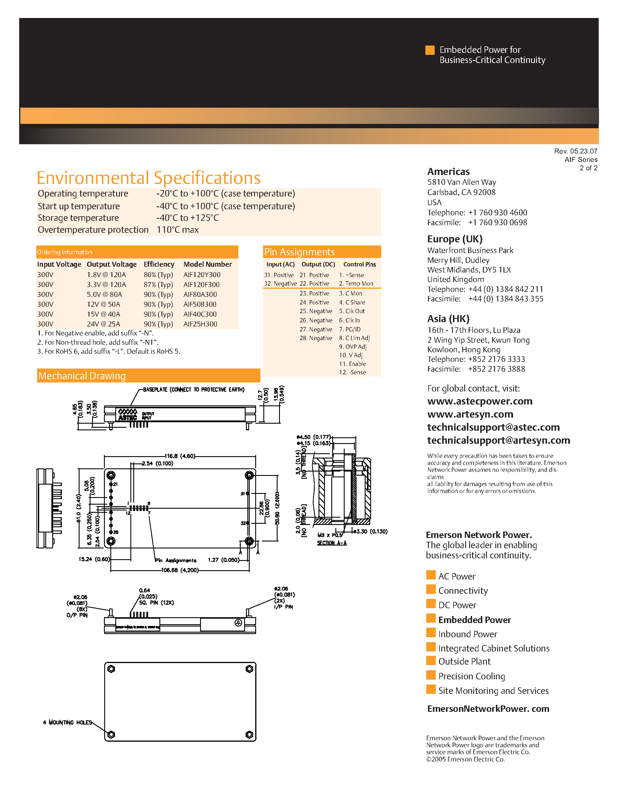 Datasheet AIF120F300-L - DC-DC / High Voltage Full Brick page 2