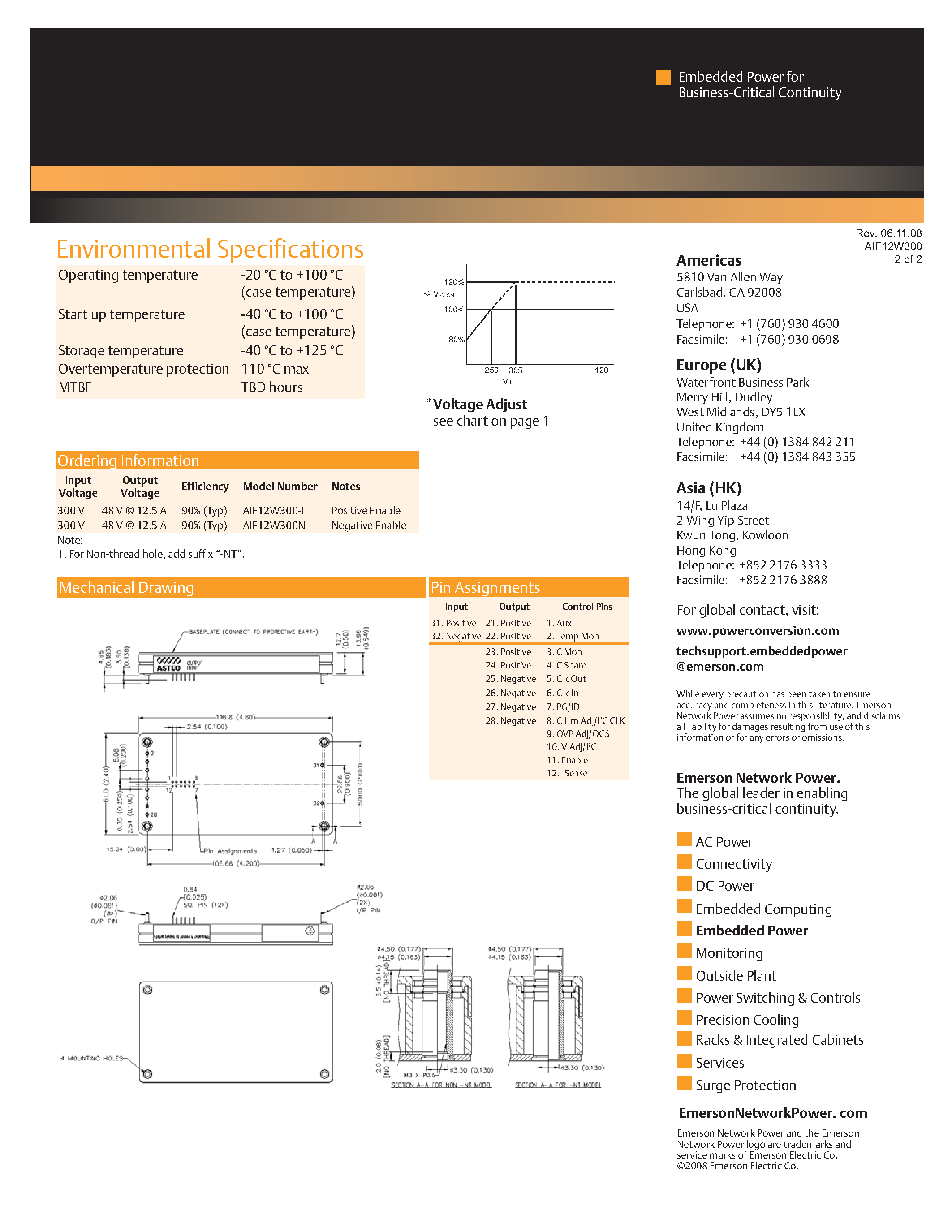 Datasheet AIF12W300-L - DC-DC / High Voltage Full Brick page 2