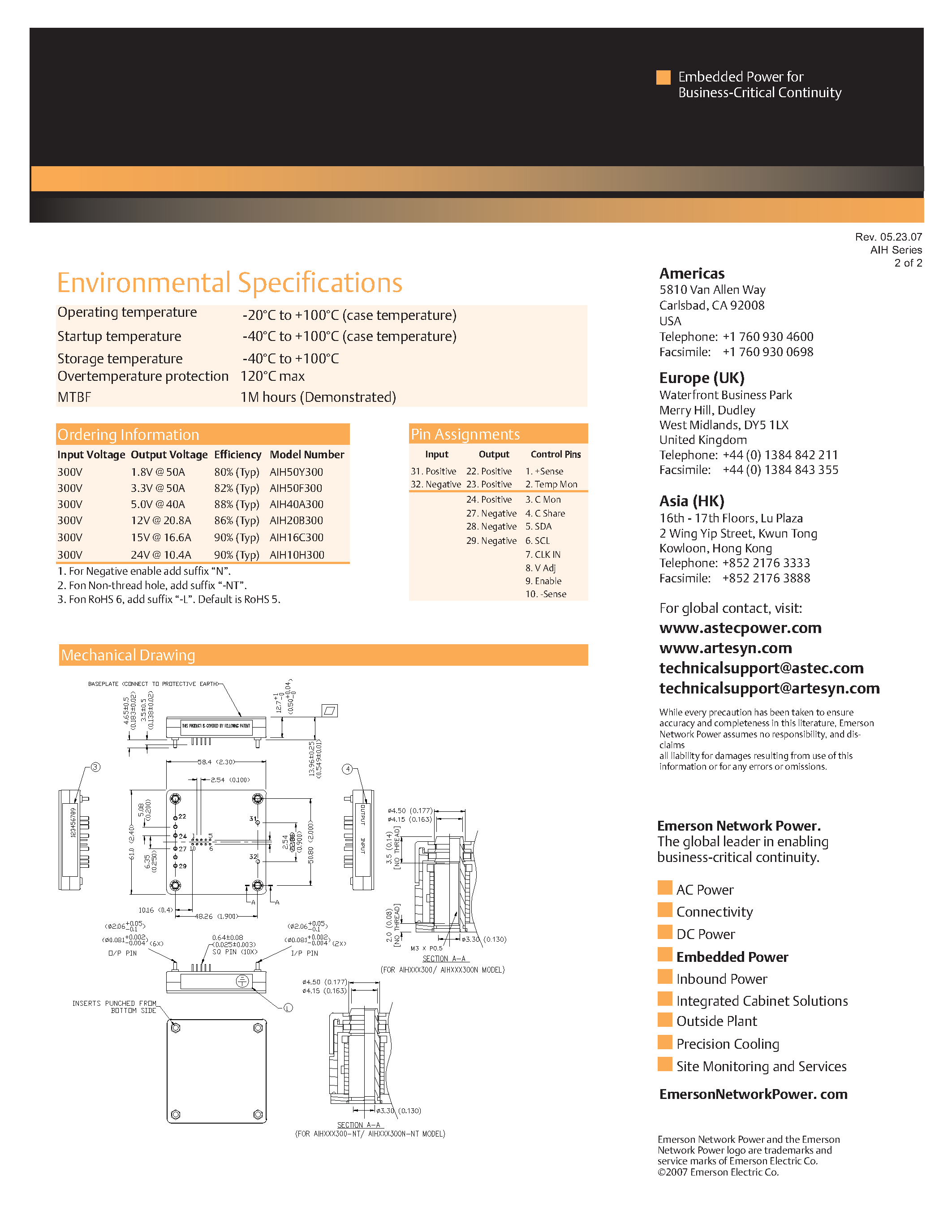 Datasheet AIH10H300-L - DC-DC / High Voltage Half Brick page 2