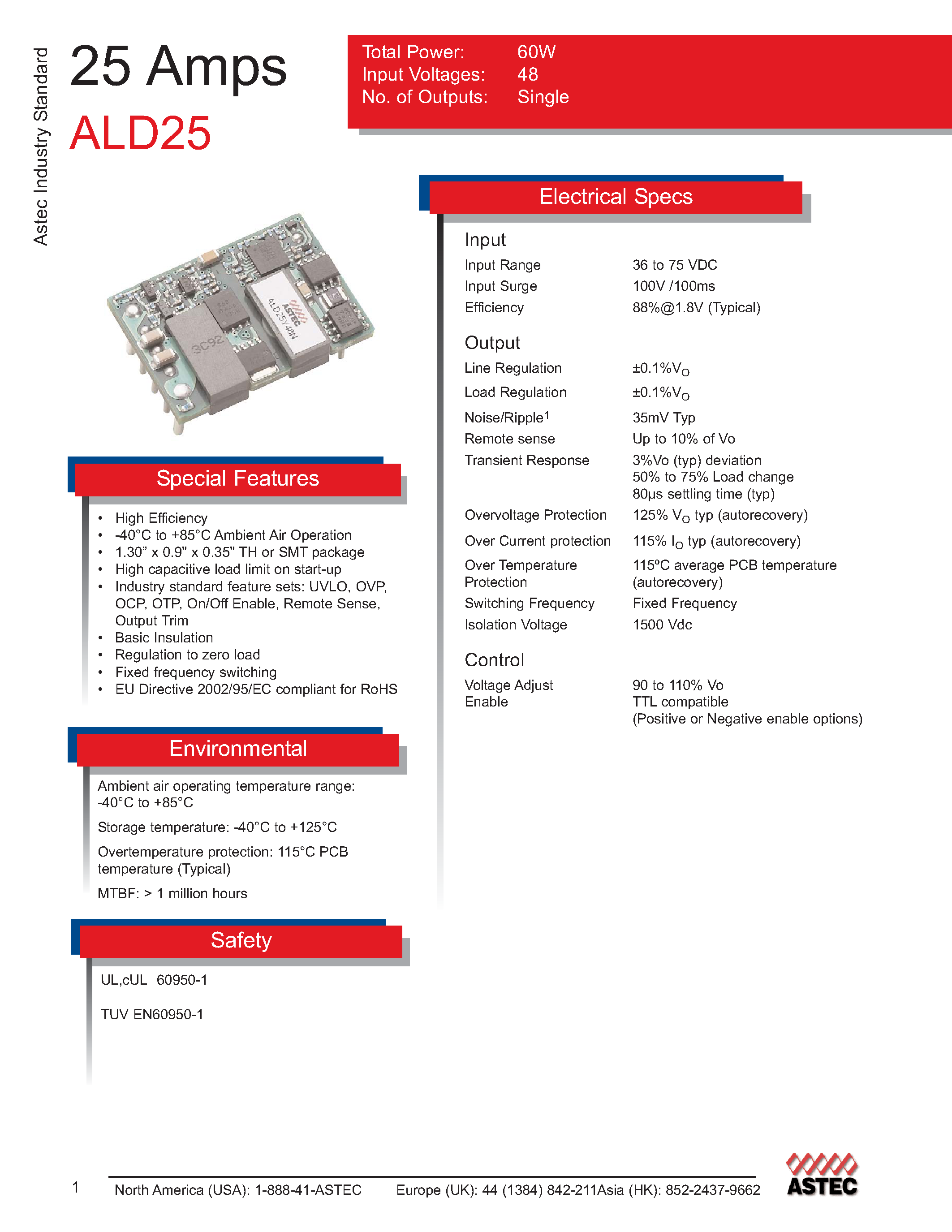 Даташит ALD12A48-6 - DC-DC / Intermediate Bus Converter страница 1