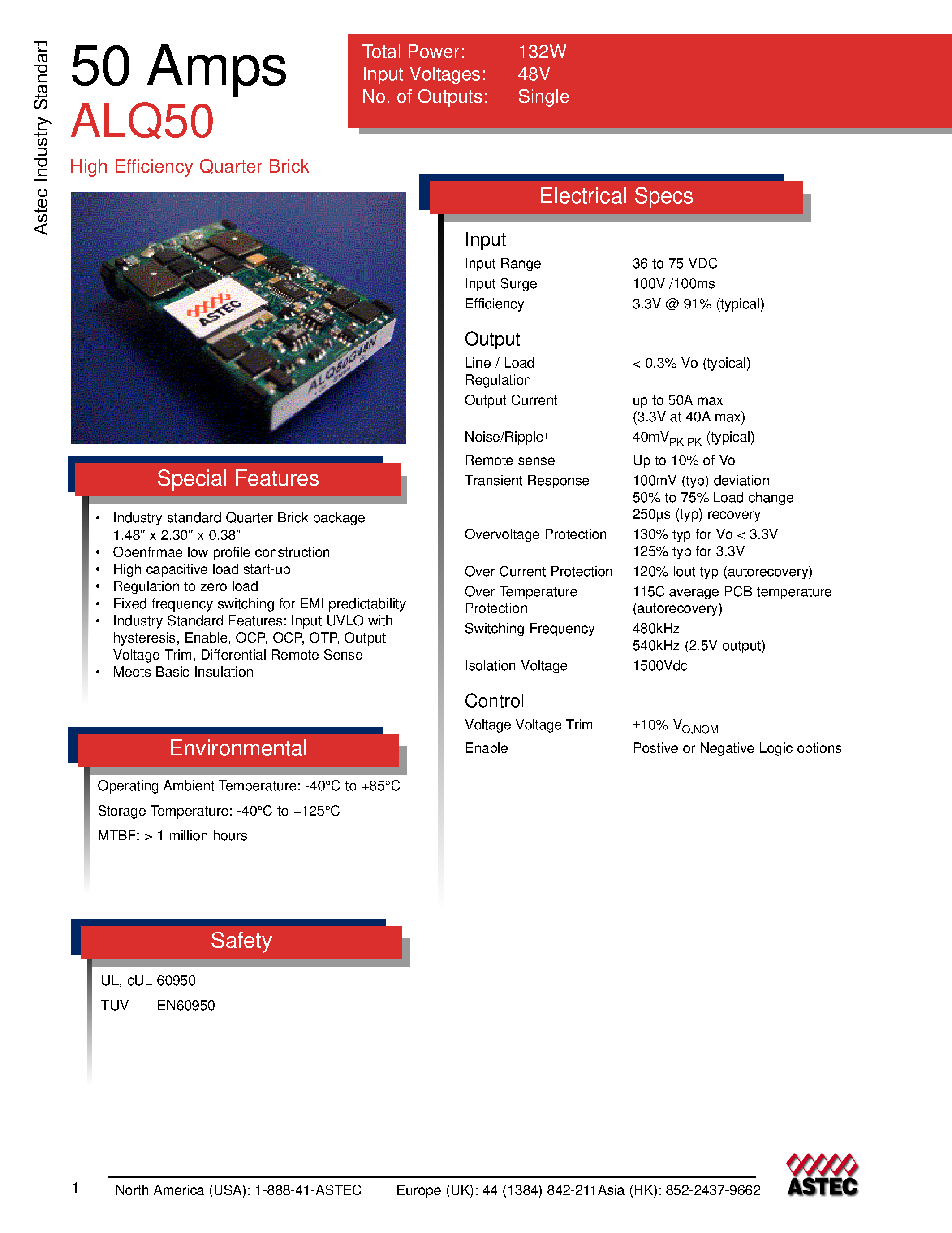 Datasheet ALQ40F48-L - DC-DC / Industry Standard Isolated Quarter Brick page 1