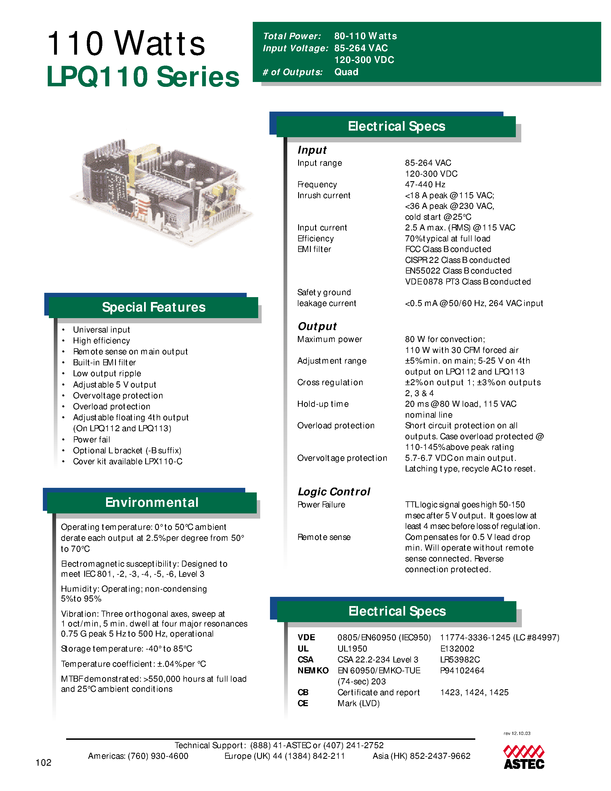 Datasheet LPQ112-B - AC-DC / 86W - 135W page 1