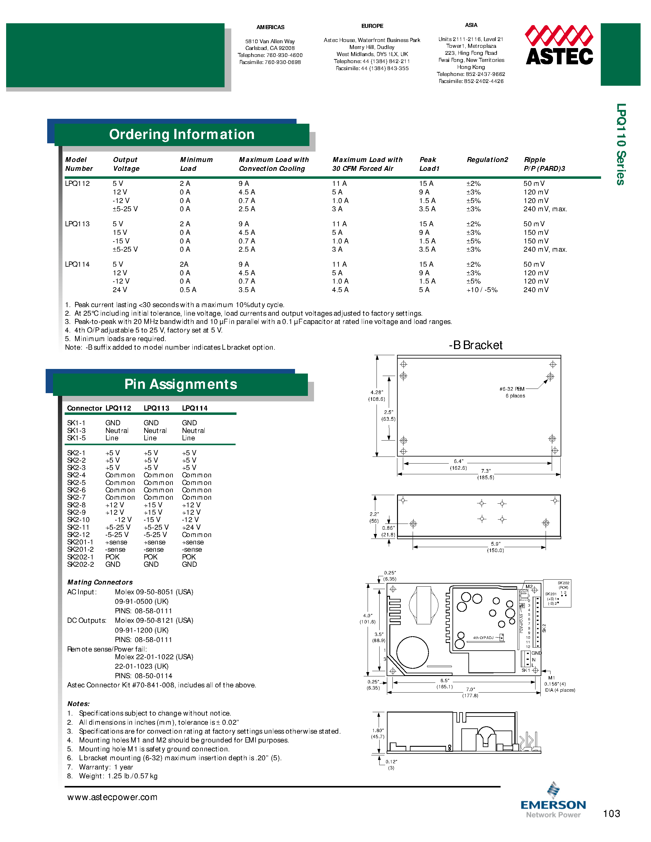 Datasheet LPQ112-B - AC-DC / 86W - 135W page 2