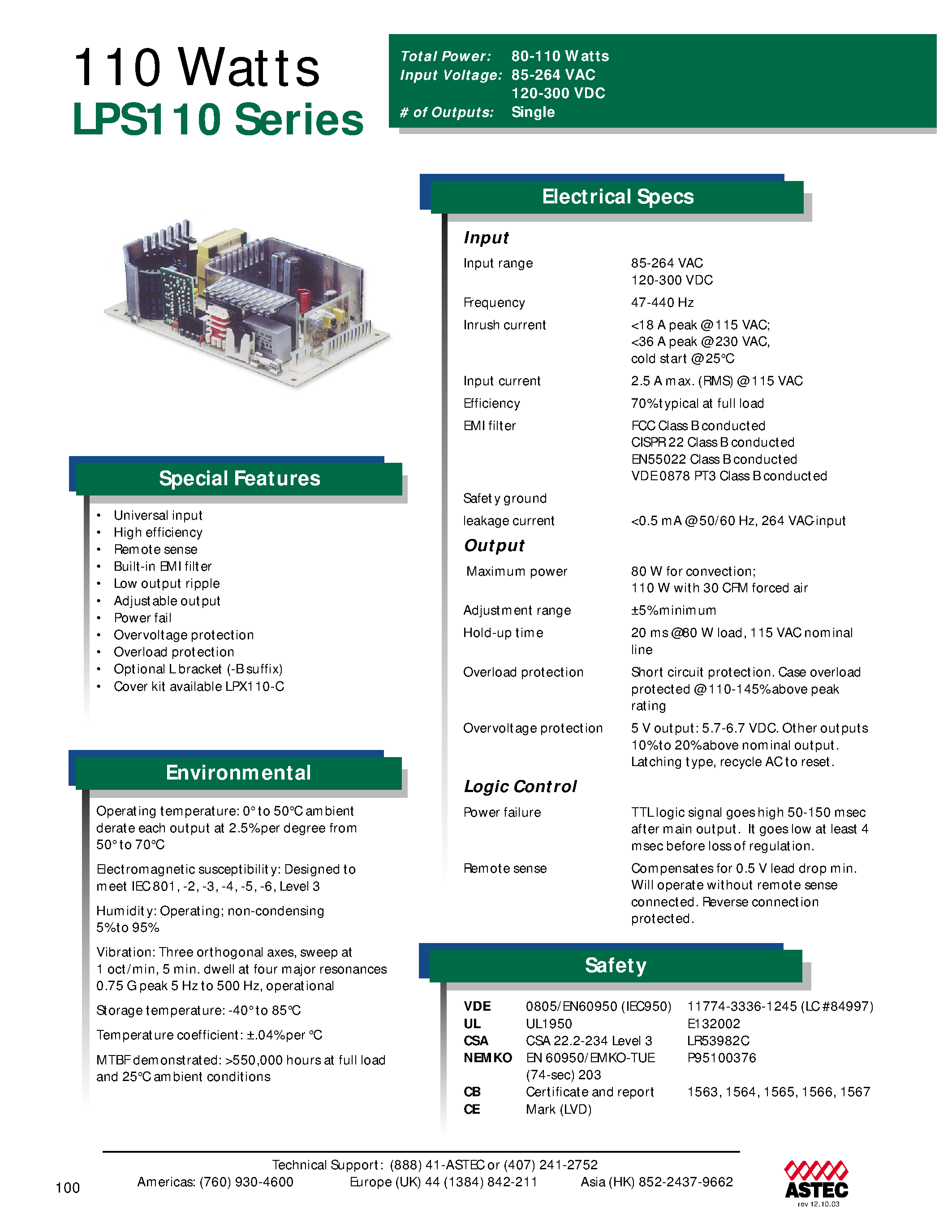 Datasheet LPS112-B - AC-DC / 86W - 135W page 1