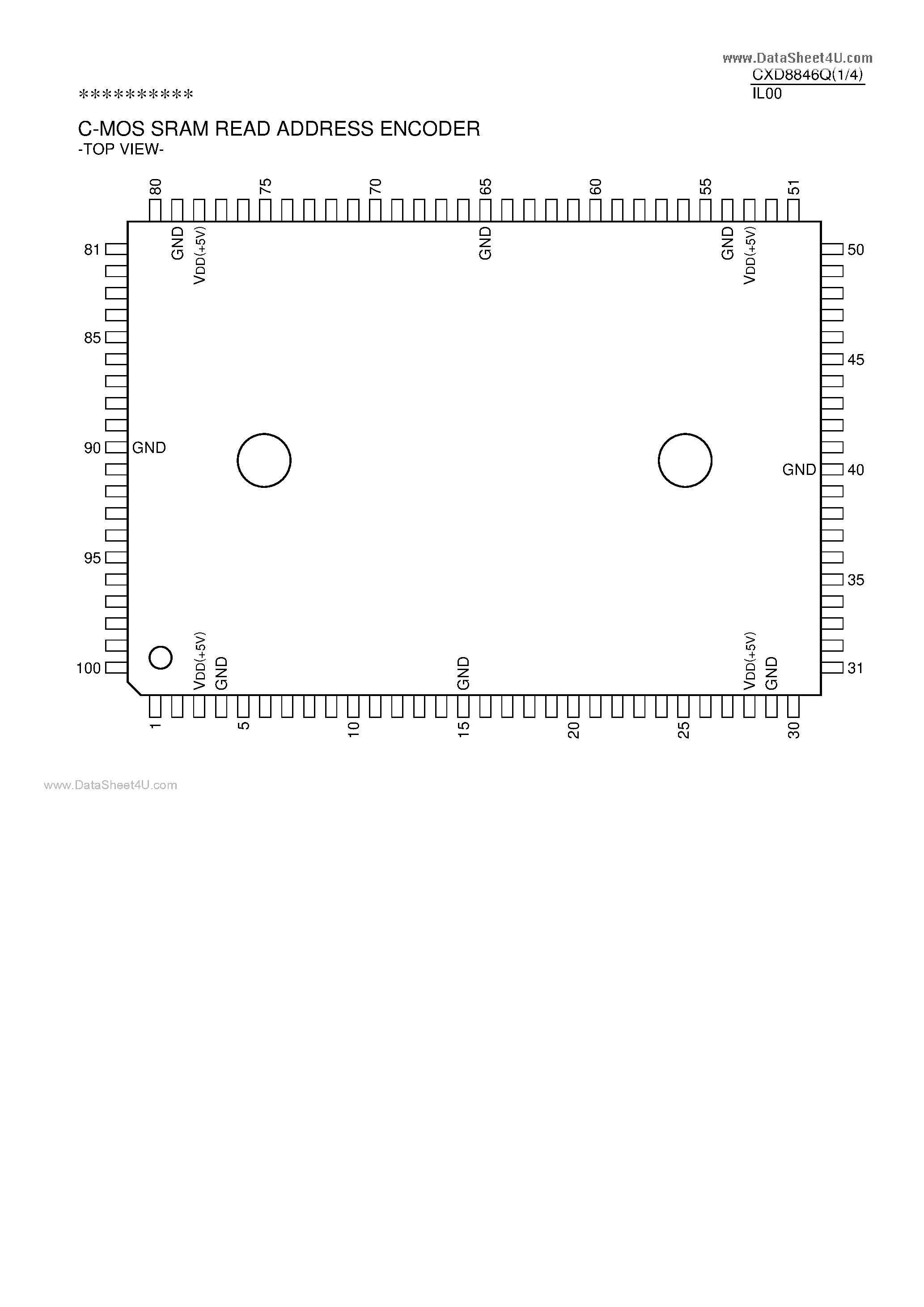 Datasheet CXD8846Q - C-MOS SRAM READ ADDRESS ENCODER page 1