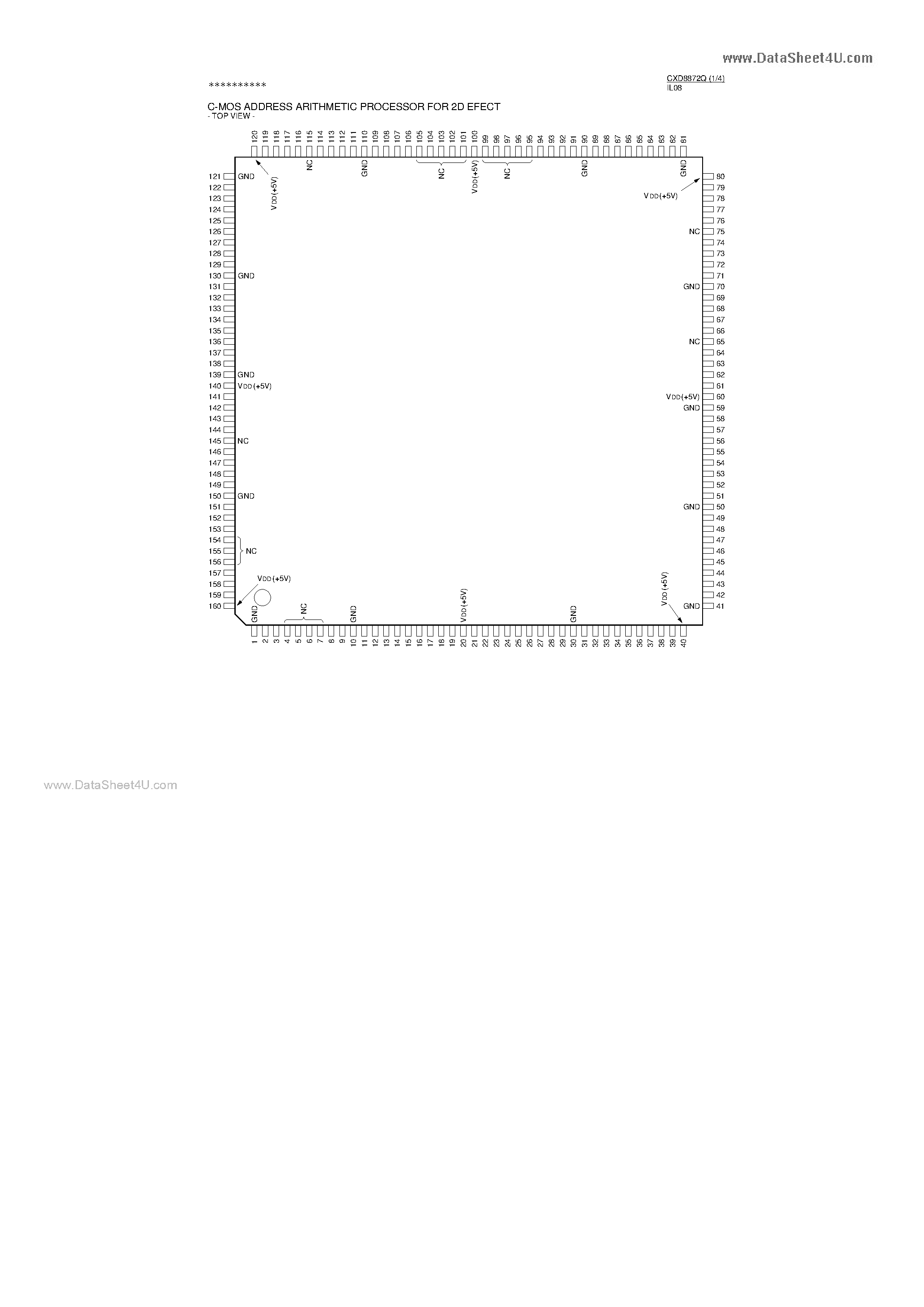 Datasheet CXD8872Q - C-MOS ADDRESS ARITHMETIC PROCESSOR page 1