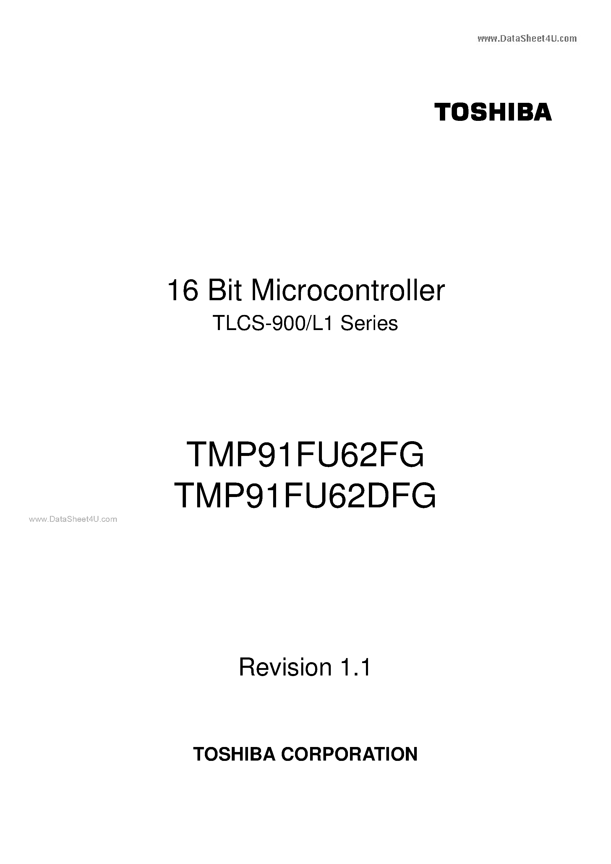 Даташит TMP91FU62DFG - 16 Bit Microcontroller страница 1