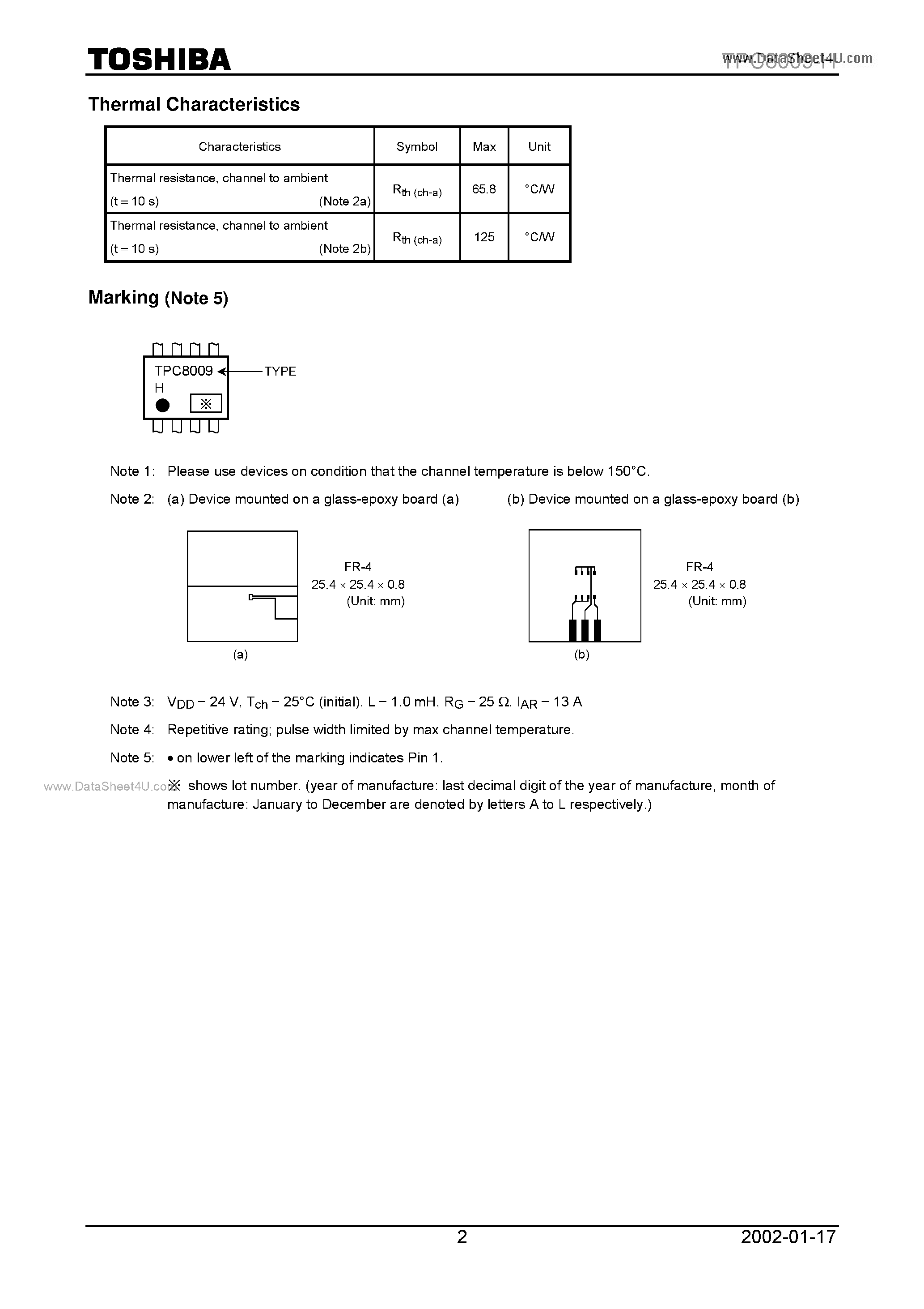 Даташит TPC8009-H - Field Effect Transistor страница 2