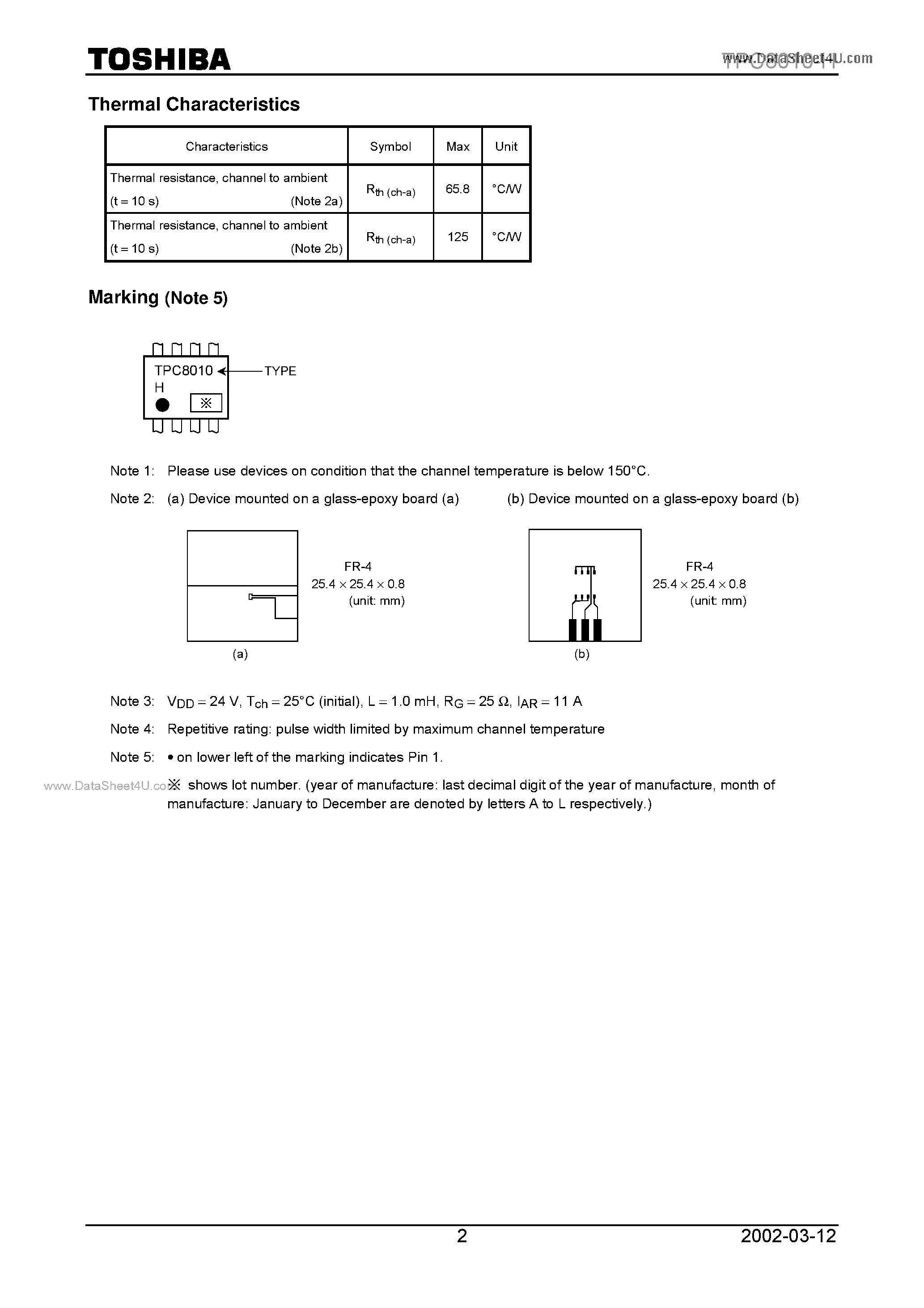 Даташит TPC8010-H - Field Effect Transistor страница 2