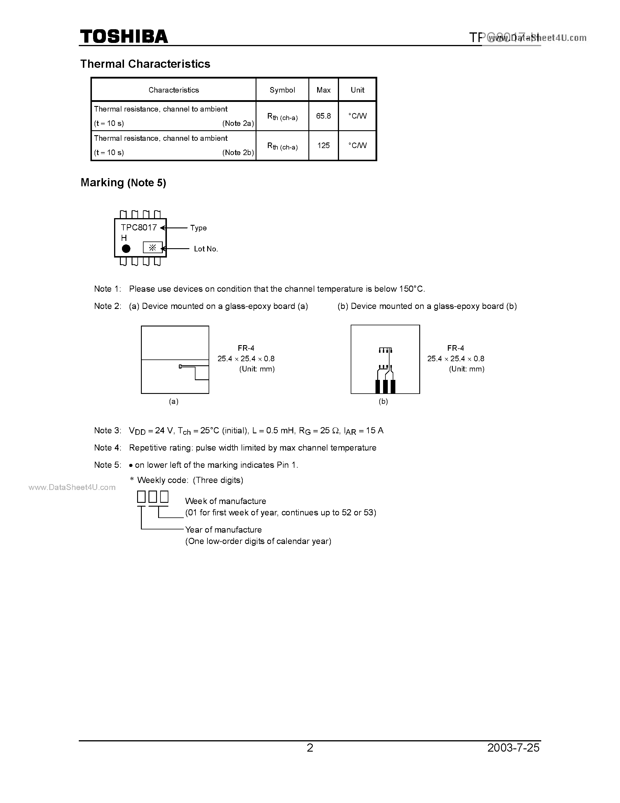 Даташит TPC8017-H - Field Effect Transistor страница 2