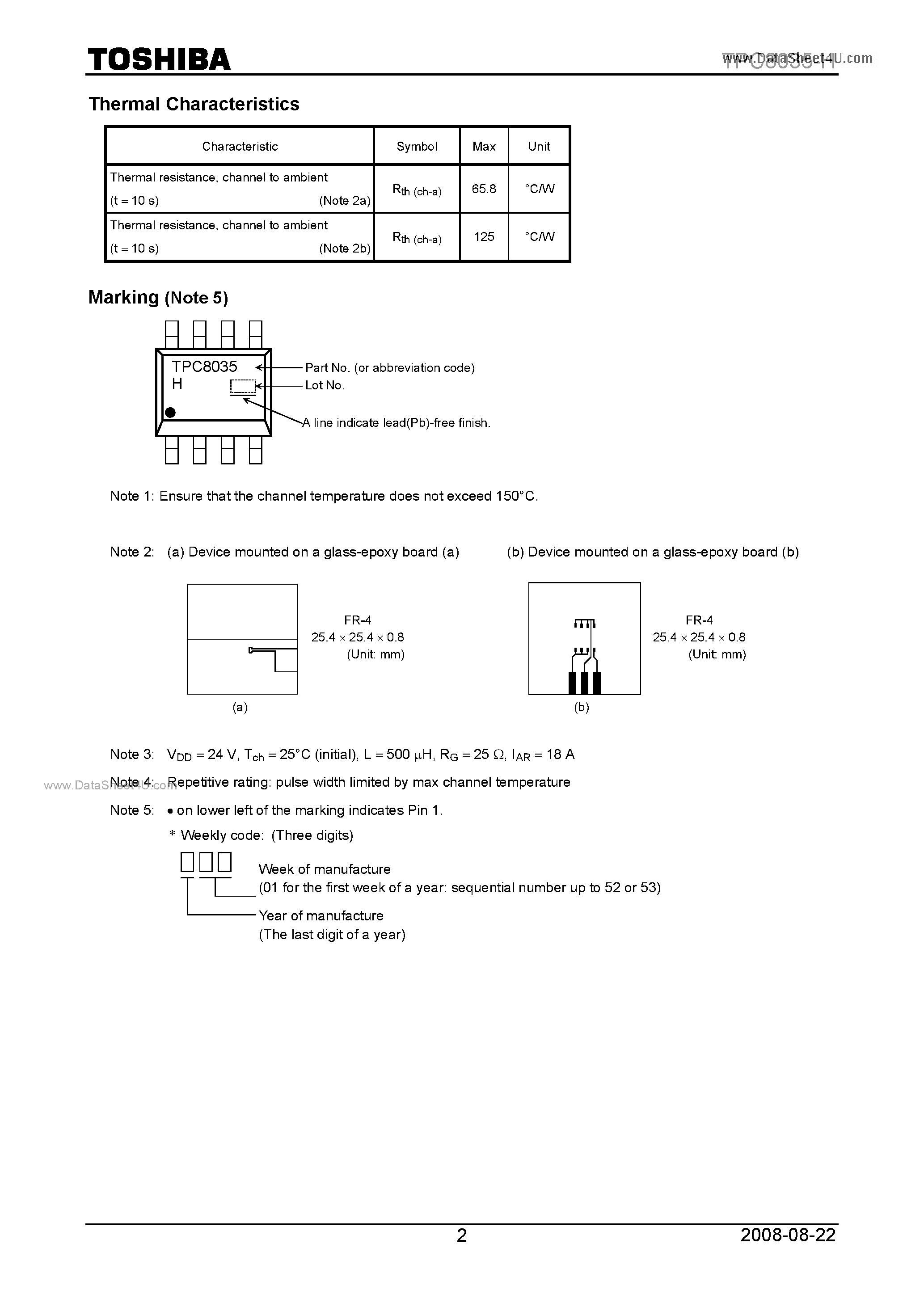 Даташит TPC8035-H - Field Effect Transistor страница 2