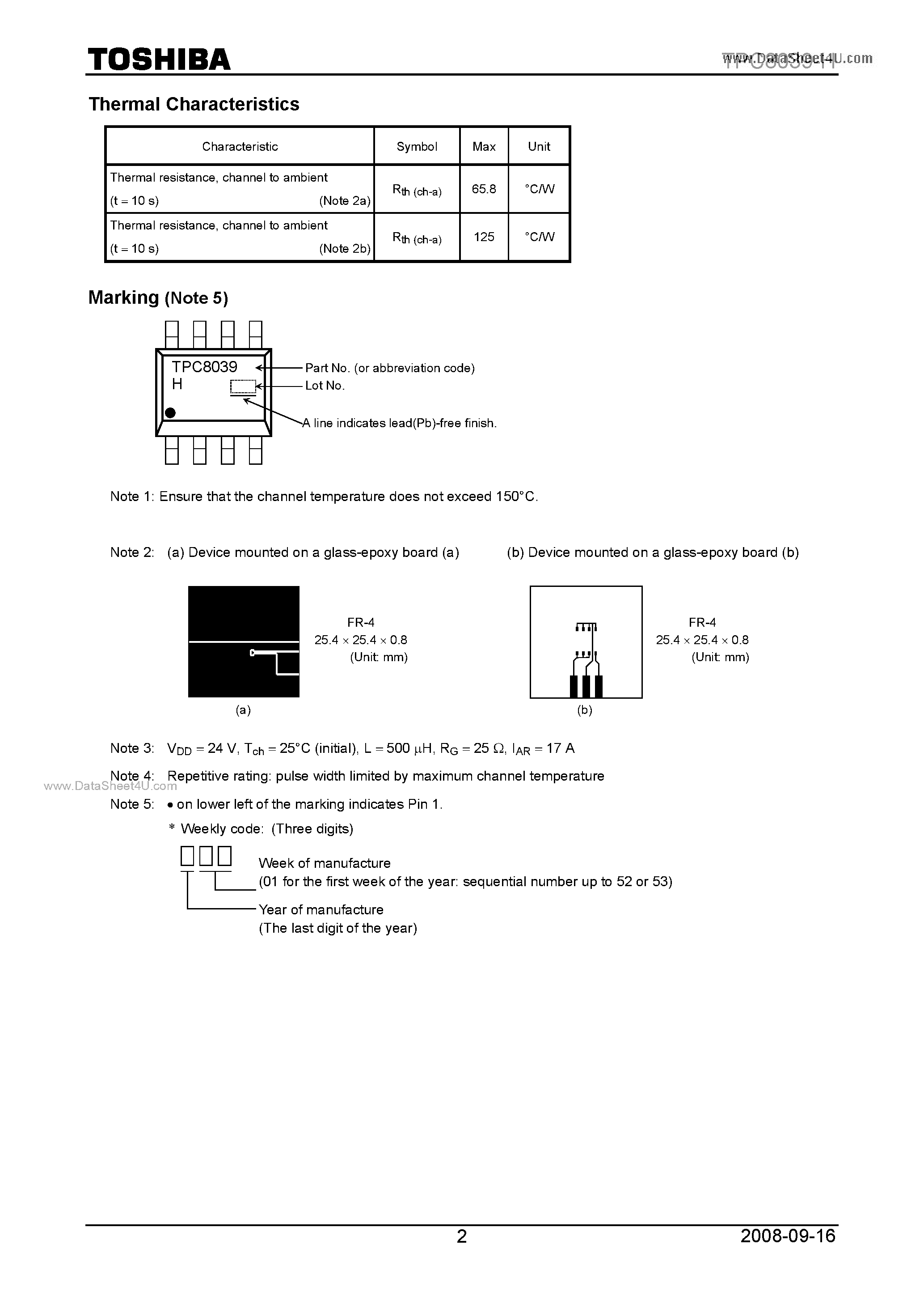 Даташит TPC8039-H - Field Effect Transistor страница 2