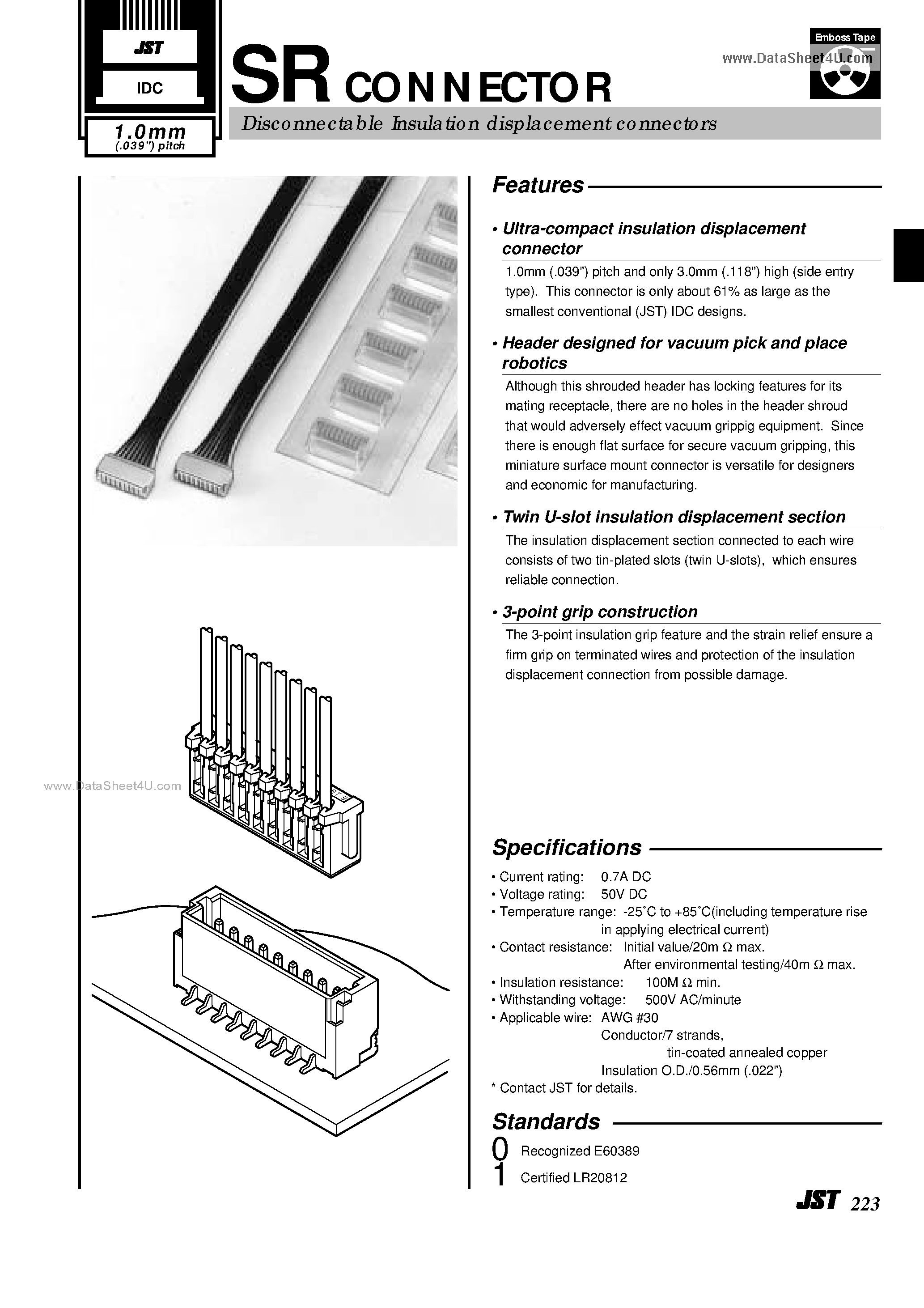 Даташит SM12B-SRSS-TB - Disconnectable Insulation displacement connectors страница 1