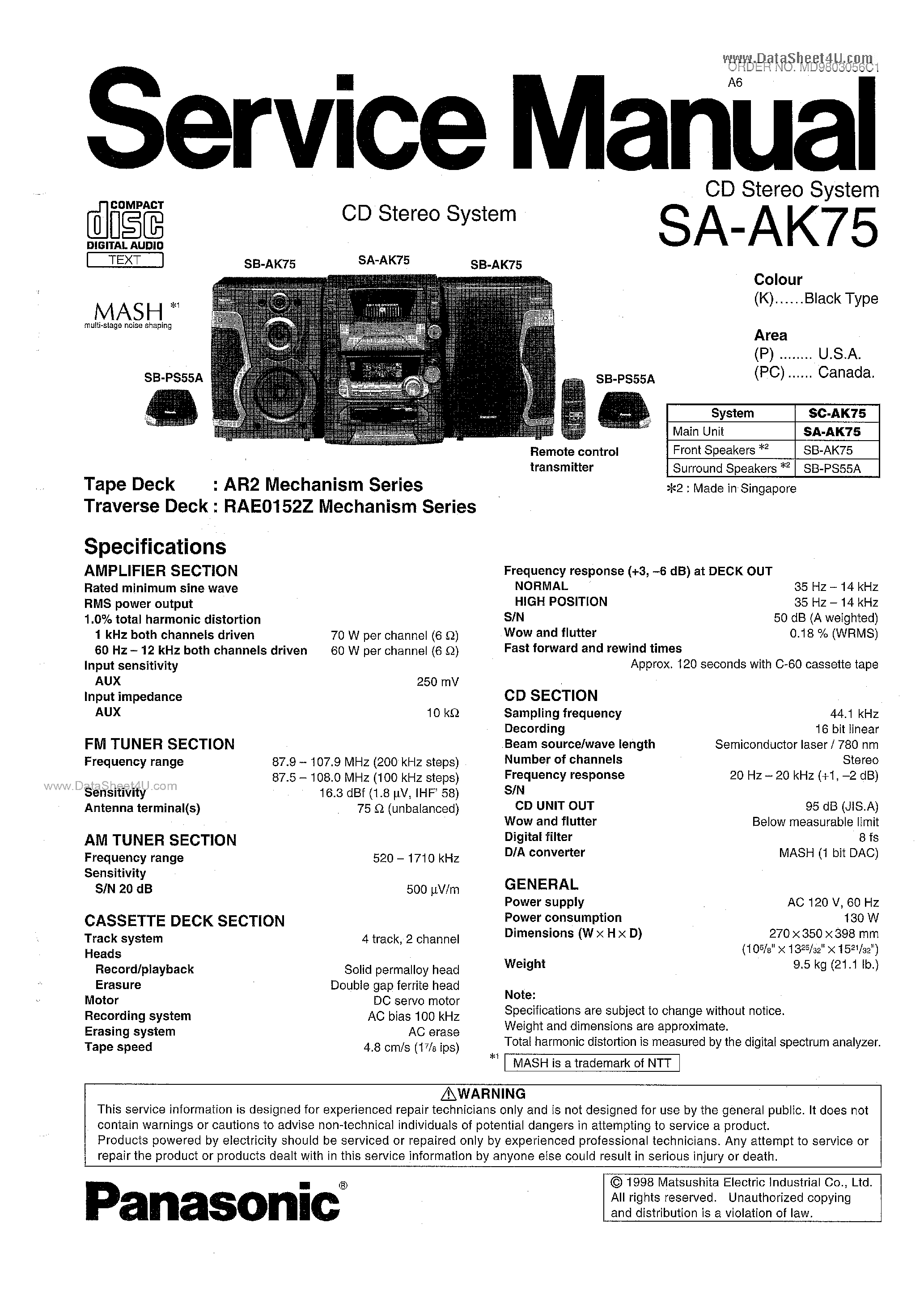 Схема panasonic sa ak45