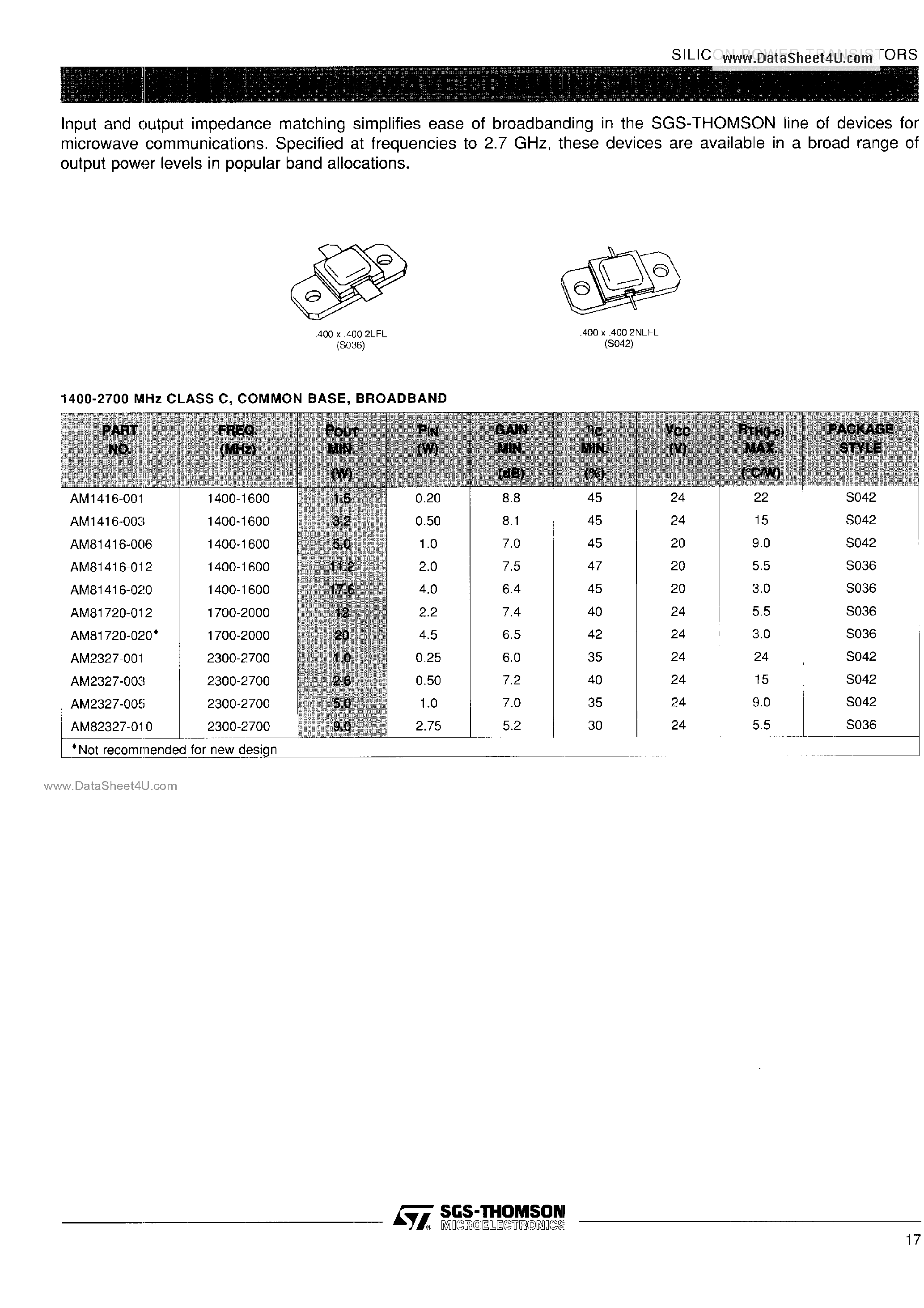 Datasheet AM2327-001 - (AM2327-00x) RF & Microwave Components page 1