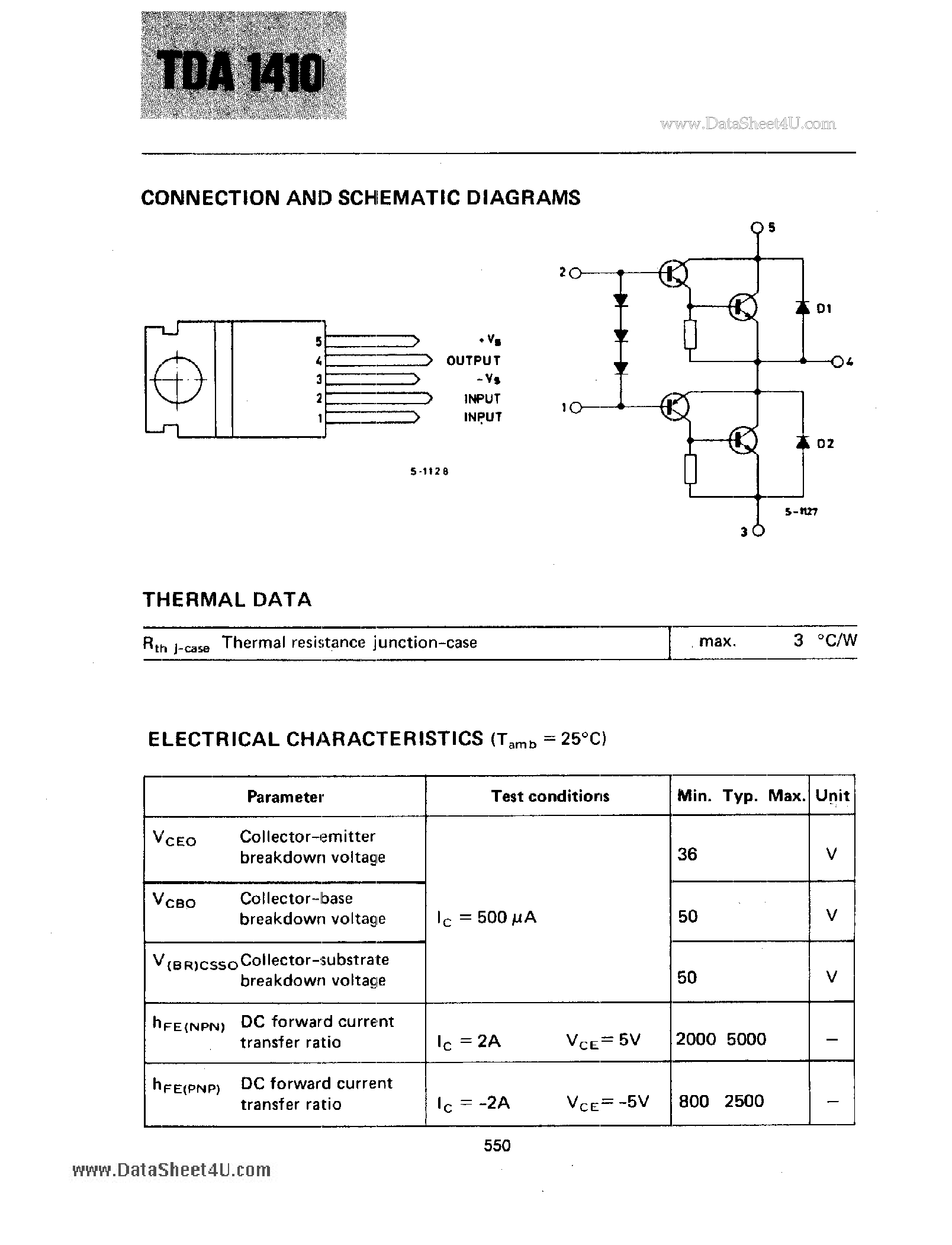 Datasheet TDA1410 - Consumer Transistor page 2