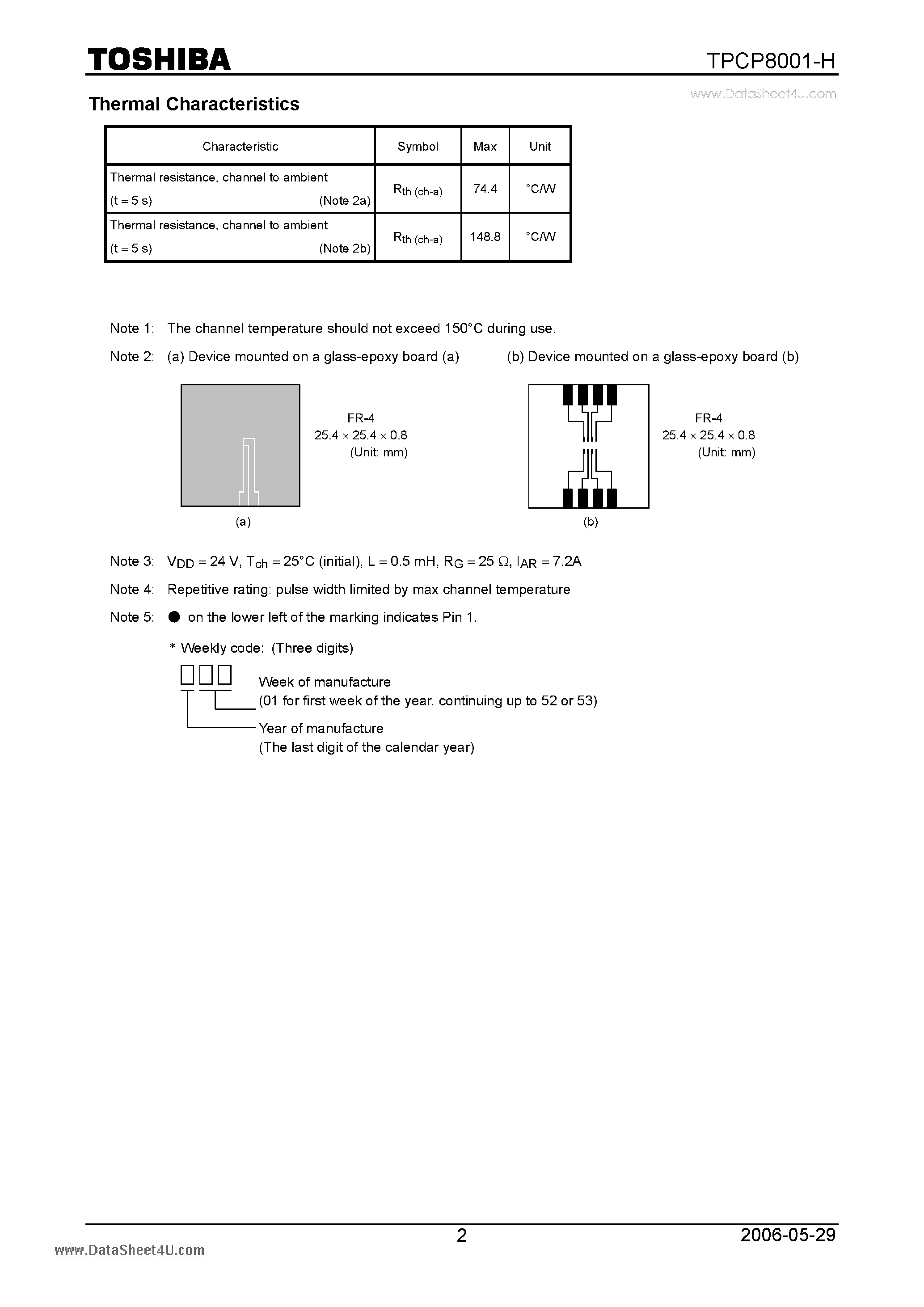 Даташит TPCP8001-H - Field Effect Transistor Silicon MOS Type страница 2