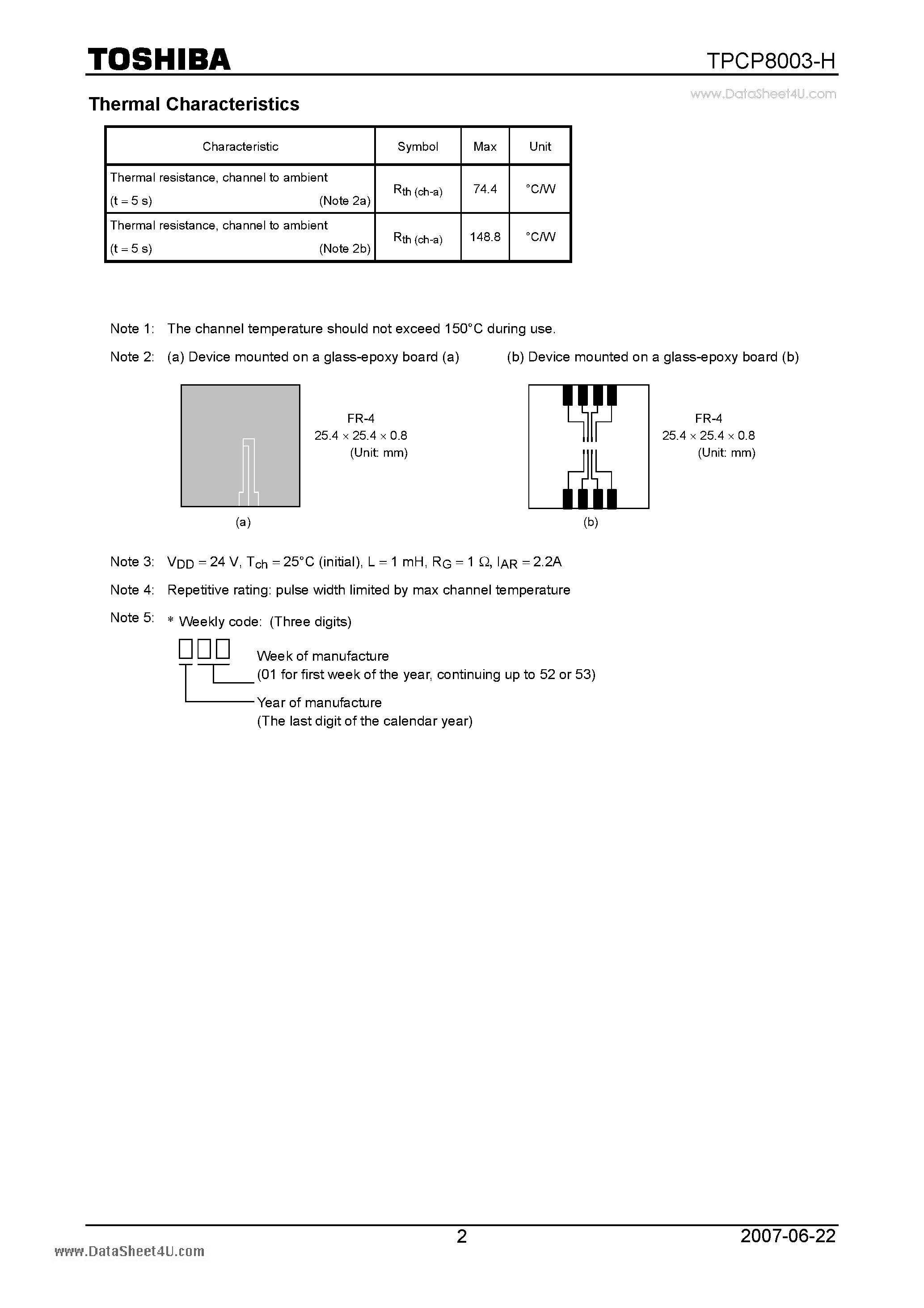 Даташит TPCP8003-H - Field Effect Transistor Silicon MOS Type страница 2