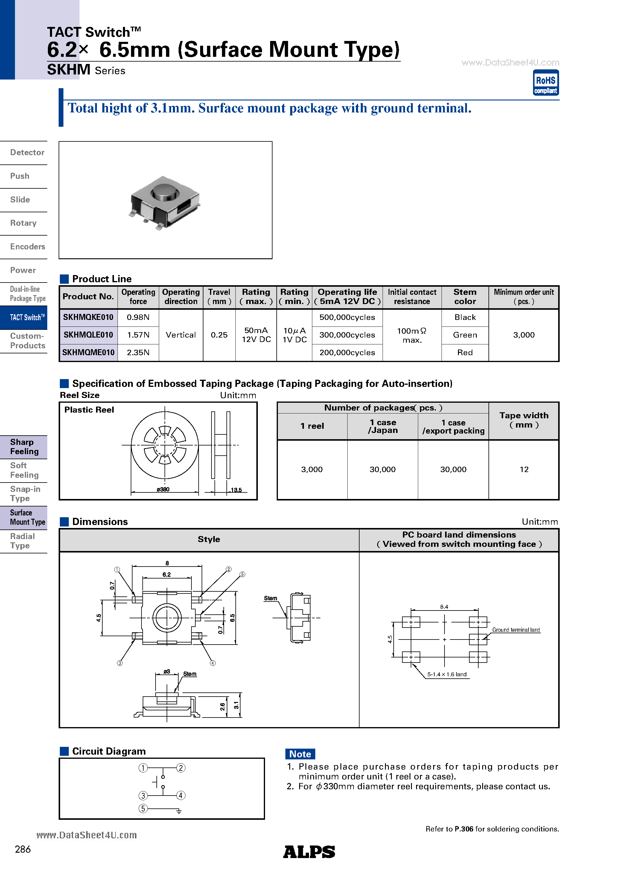 Даташит SKHM - 6.2x6.5mm (Surface Mount Type) страница 1