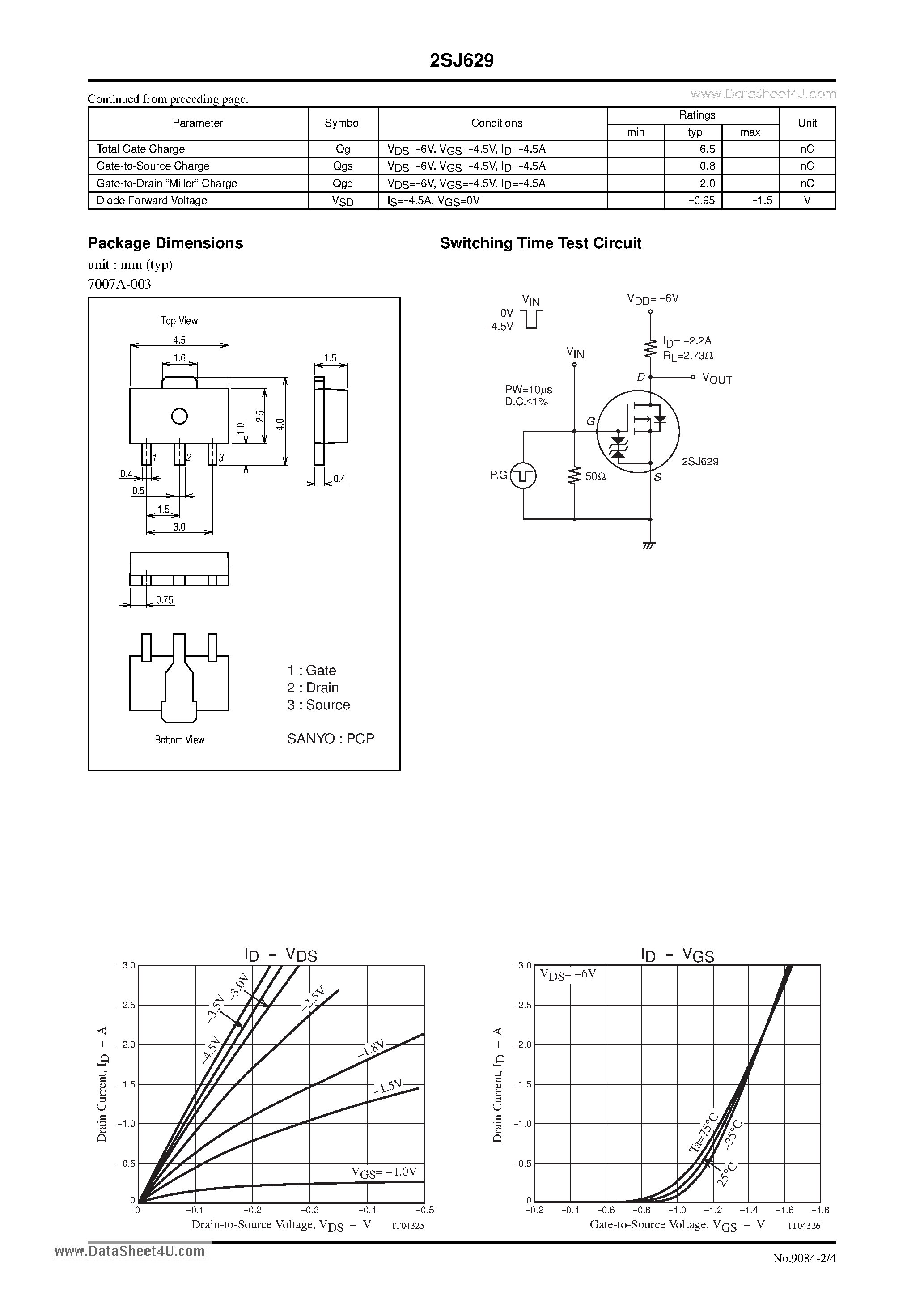 Datasheet 2SJ629 - General-Purpose Switching Device Applications page 2