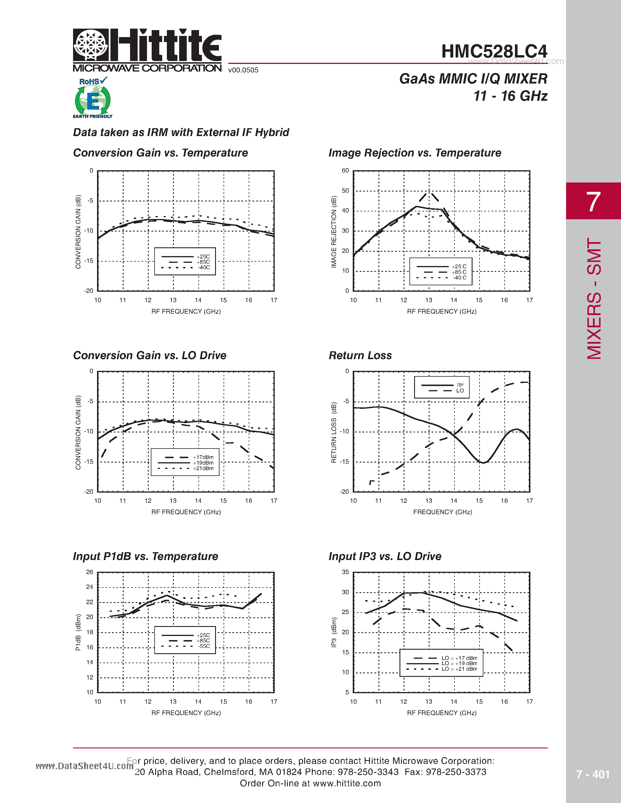 Datasheet HMC528LC4 - GaAs MMIC I/Q MIXER 11 - 16 GHz page 2