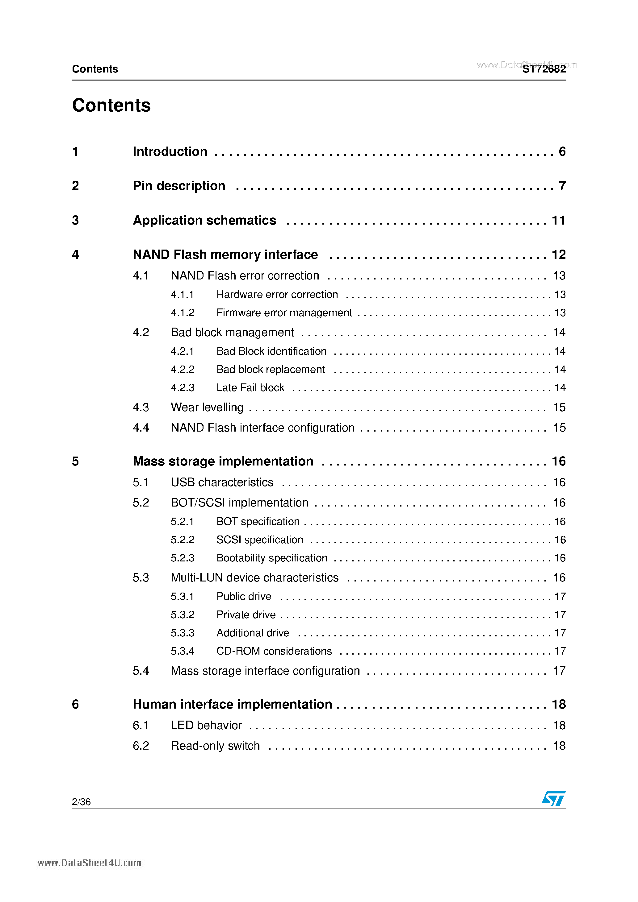Даташит ST72682 - USB 2.0 high-speed Flash drive controller страница 2