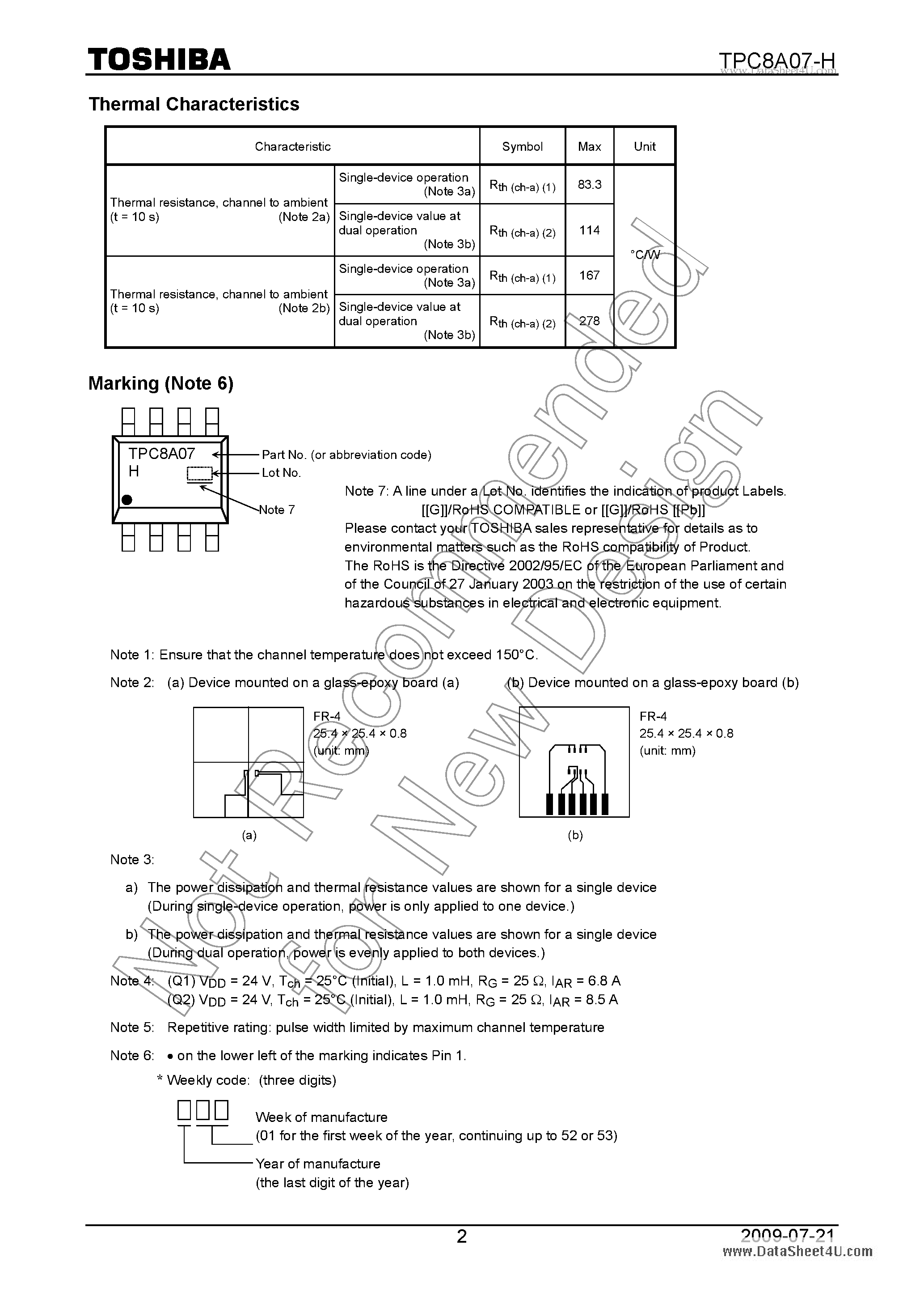 Даташит TPC8A07-H - High-Efficiency DC/DC Converter Applications страница 2