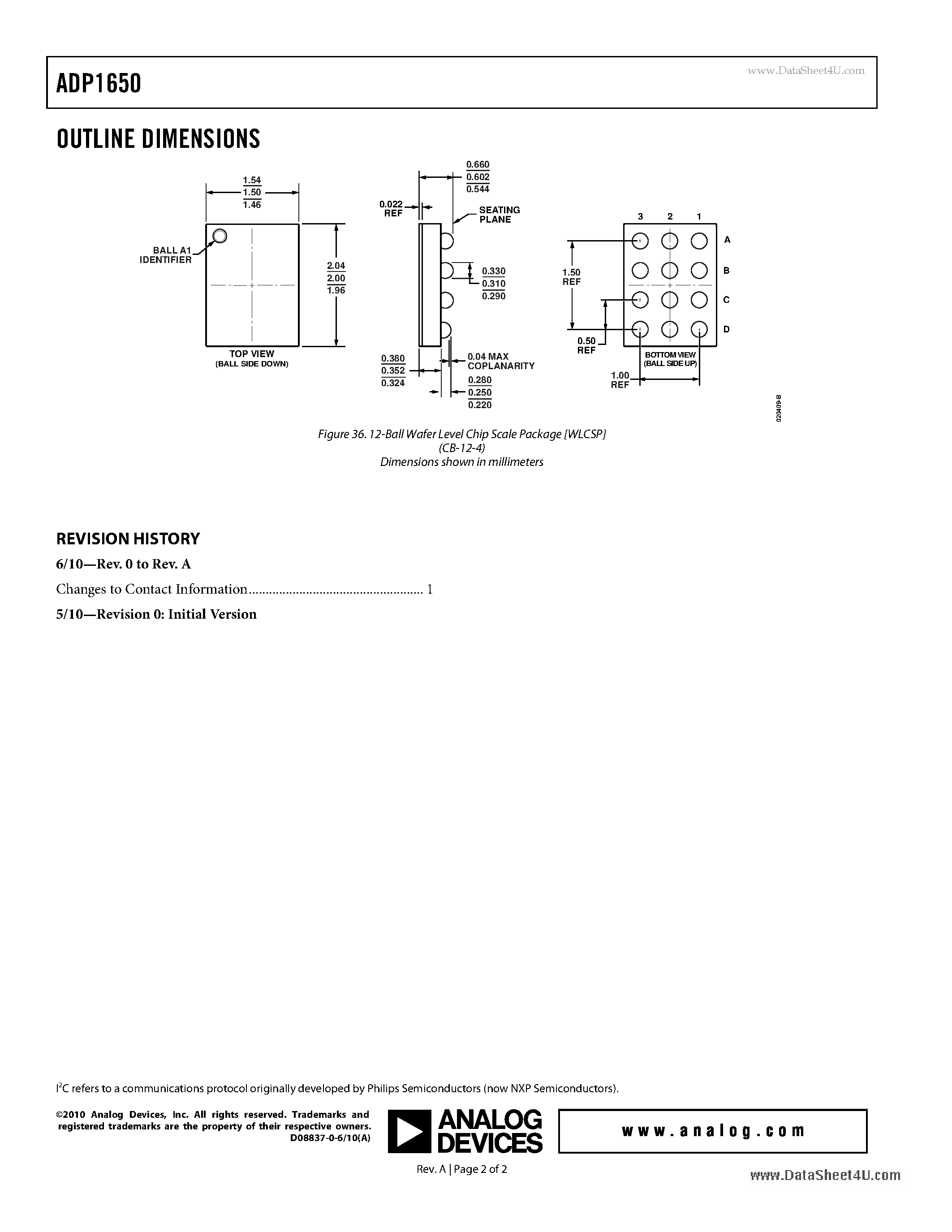 Даташит ADP1650 - 1.5 A LED Fiash Driver страница 2