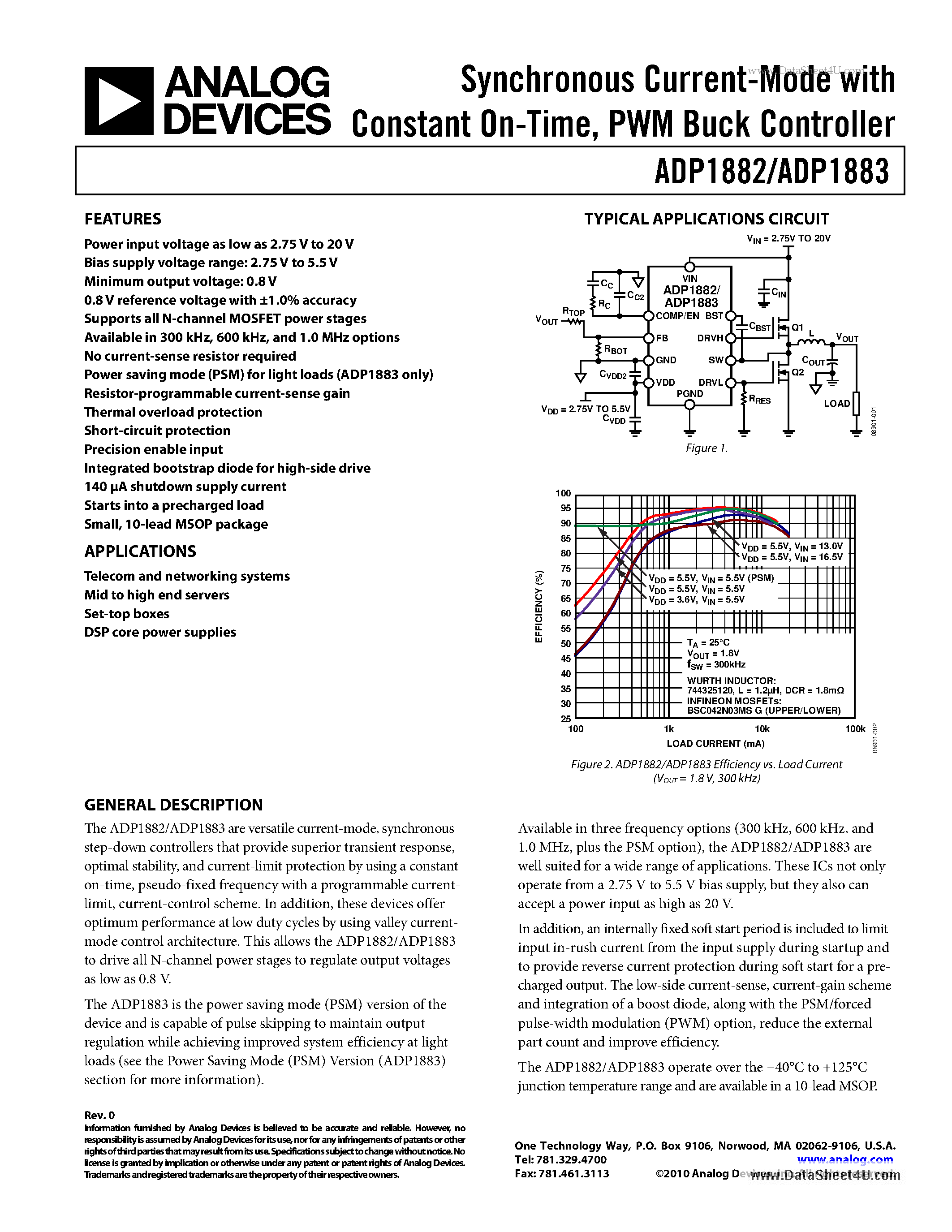 Даташит ADP1882 - Synchronous Current-Mode страница 1