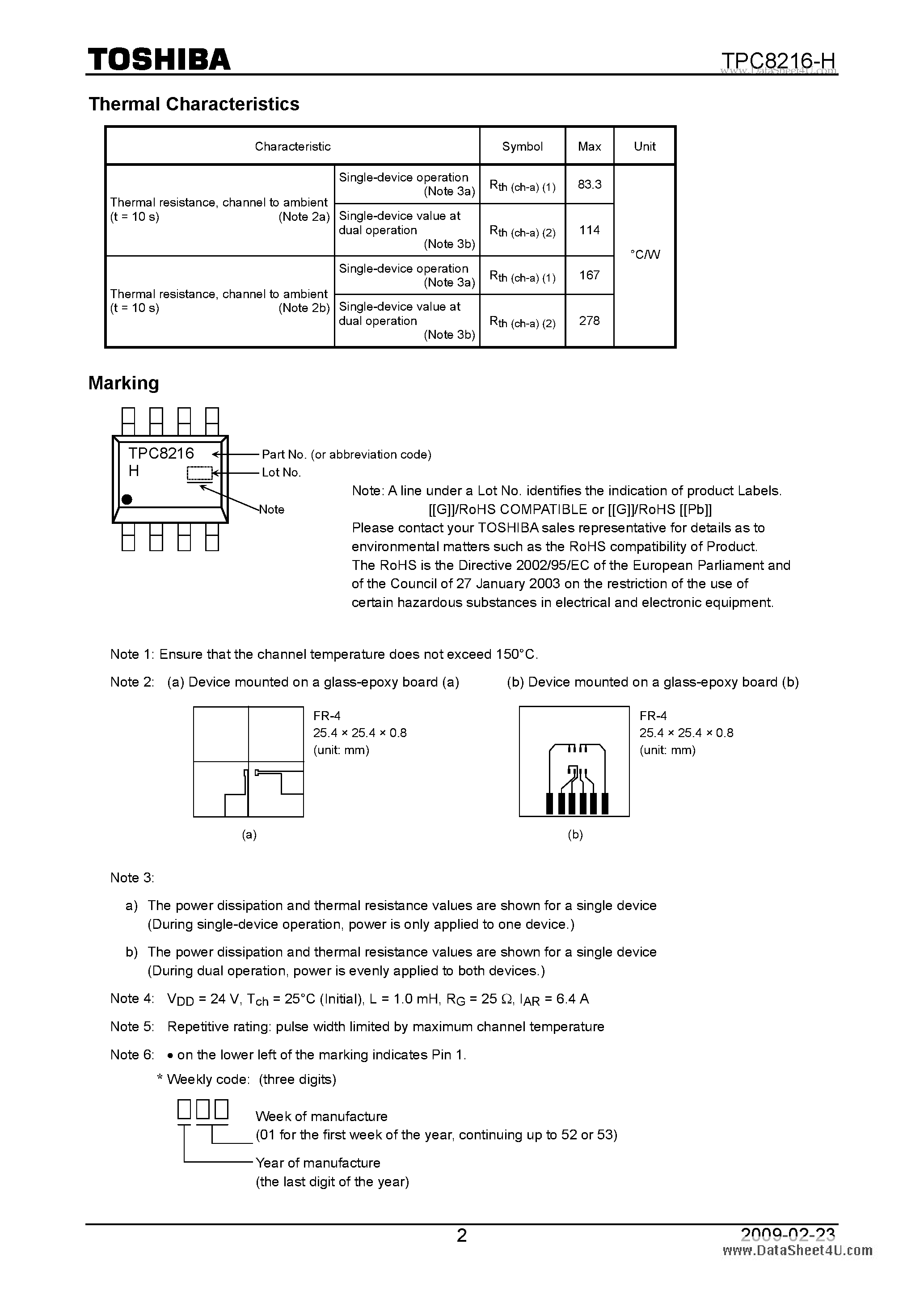 Даташит TPC8216-H - High-Efficiency DC/DC Converter Applications страница 2