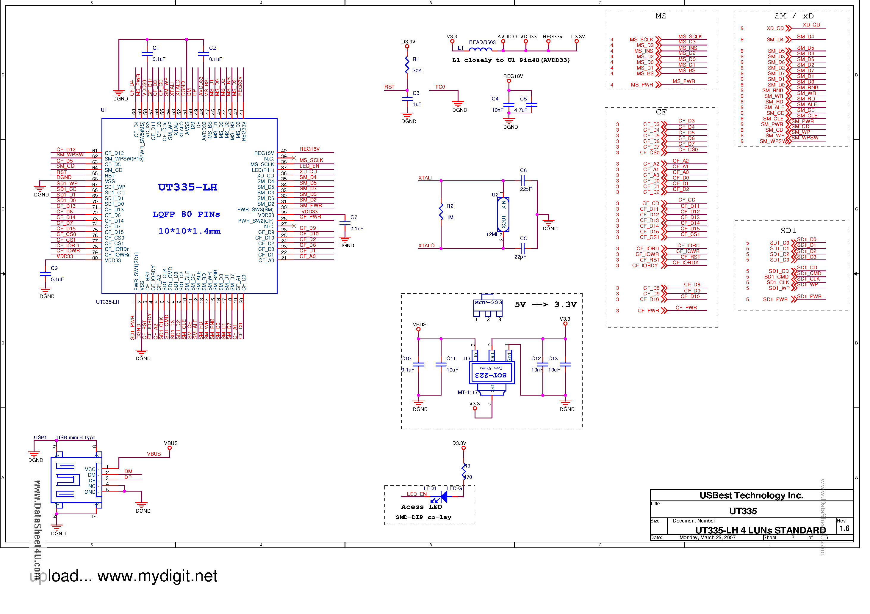 Datasheet UT335-LH - 4 LUNs Standard Schematic page 2