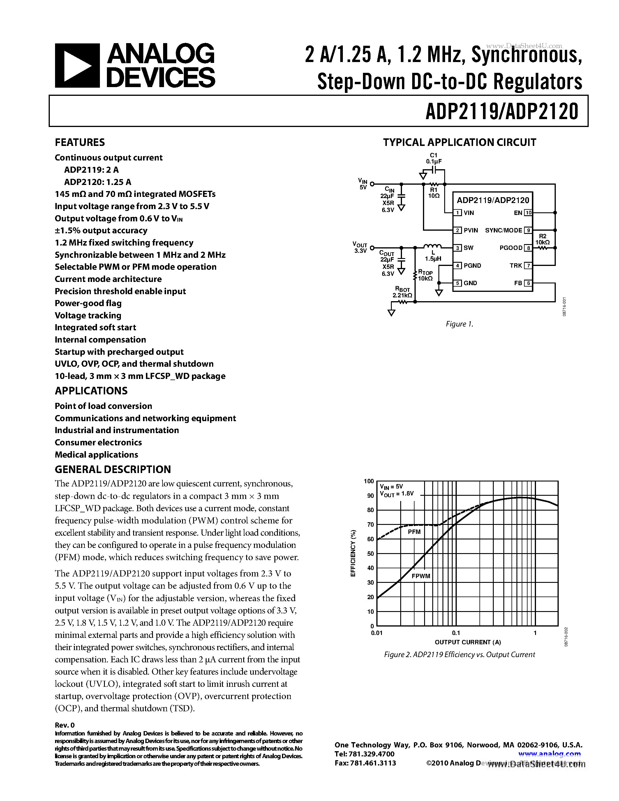 Даташит ADP2119 - Step-Down DC-to-DC Regulators страница 1