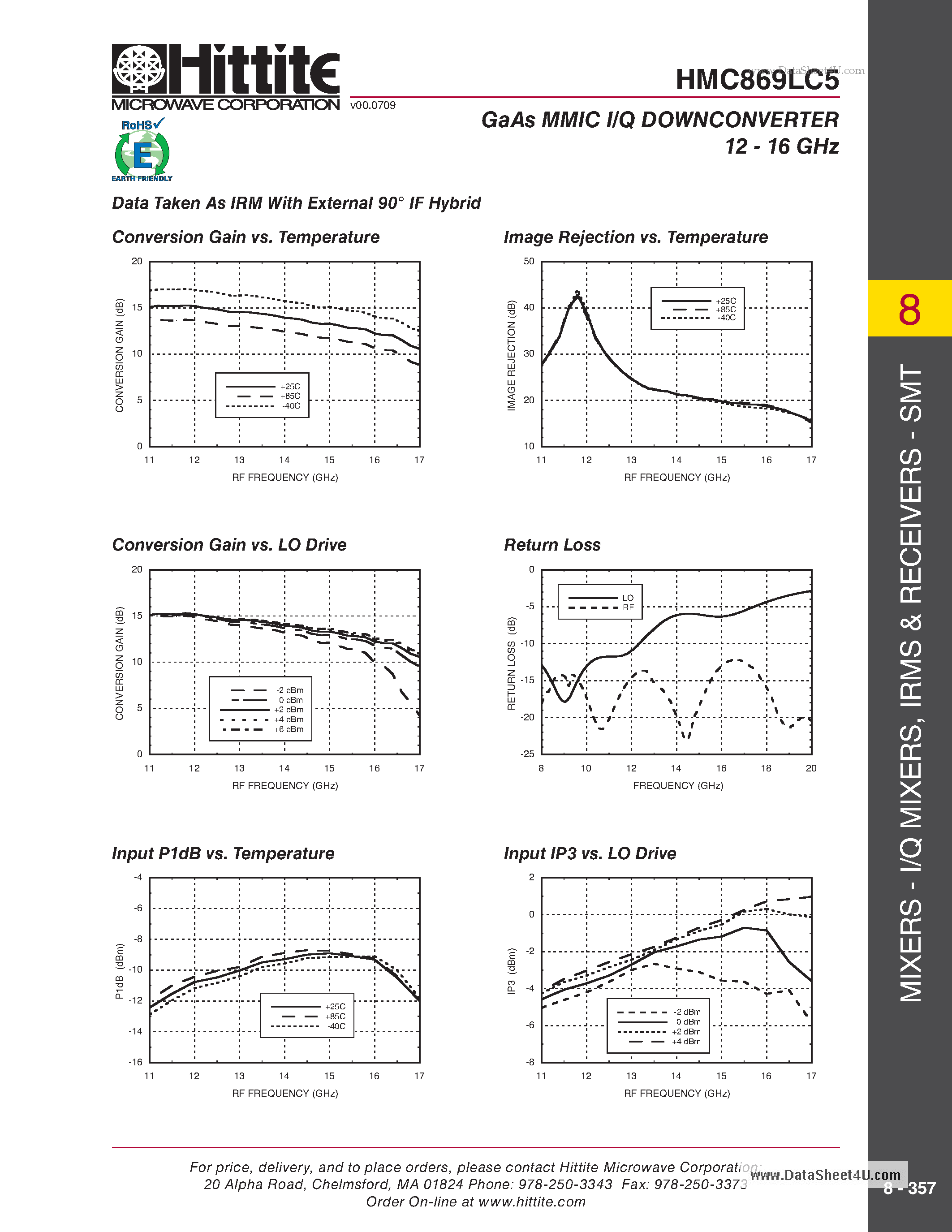 Datasheet HMC869LC5 - GaAs MMIC I/Q Downconverter page 2