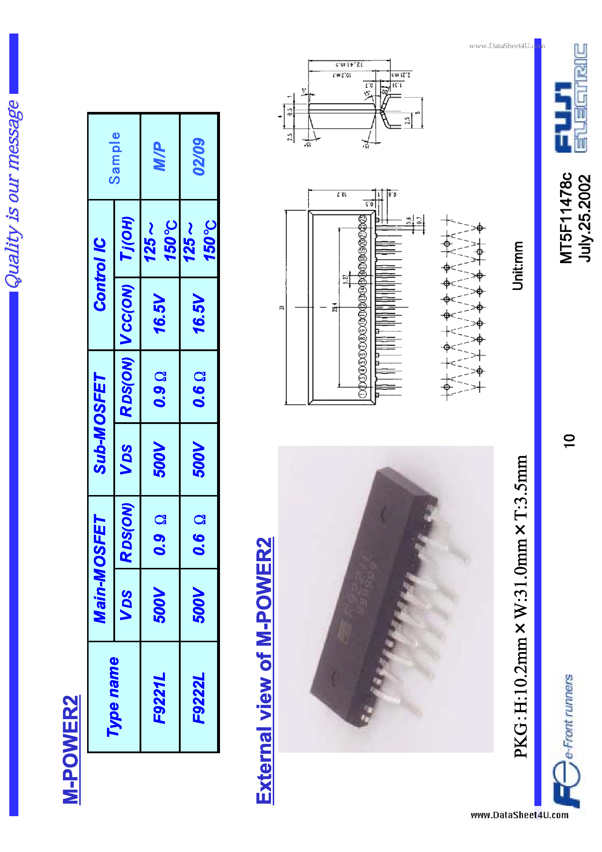 Datasheet F9221L - (F9221L / F9222L) M-POWER2 page 1