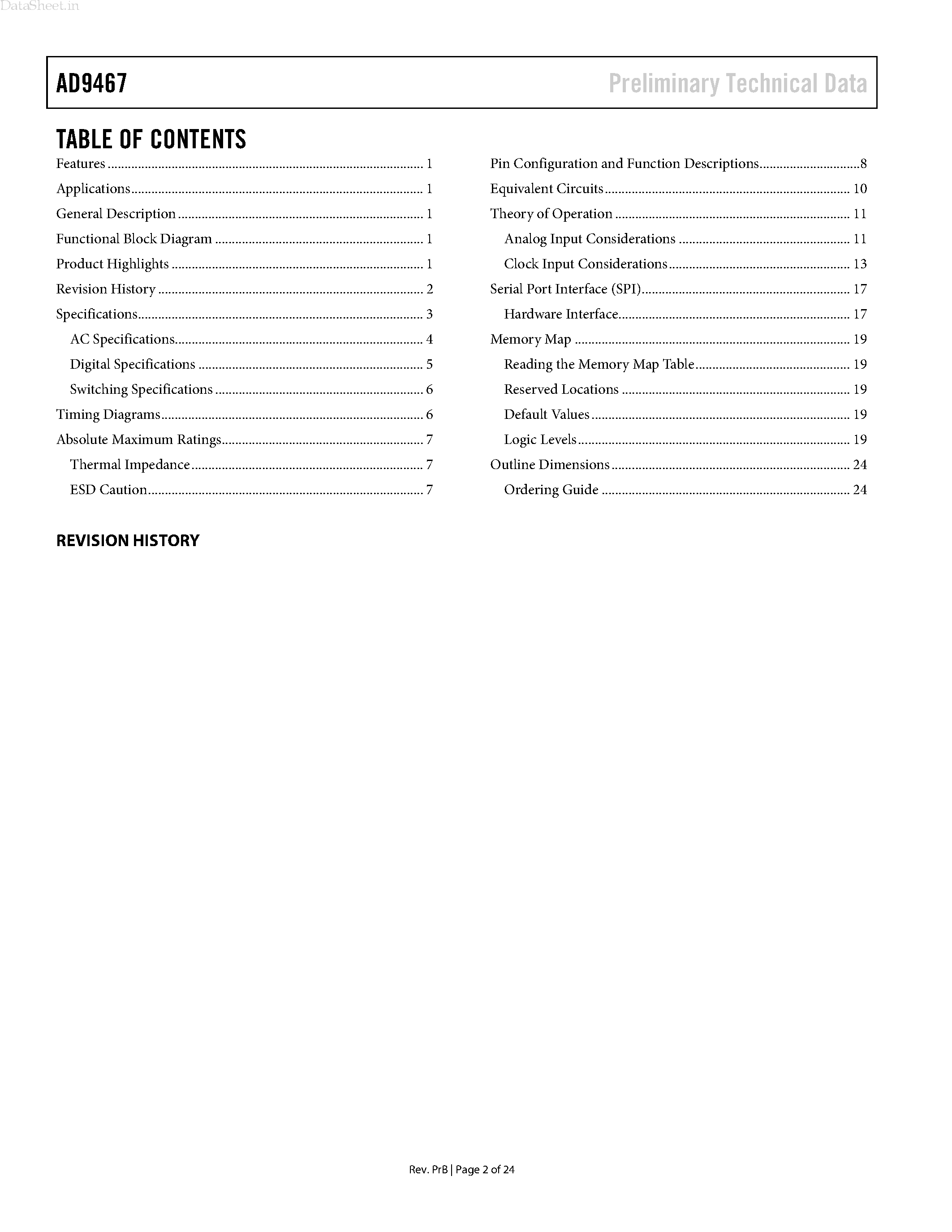 Datasheet AD9467 - 200 MSPS/250 MSPS Analog-to-Digital Converter page 2