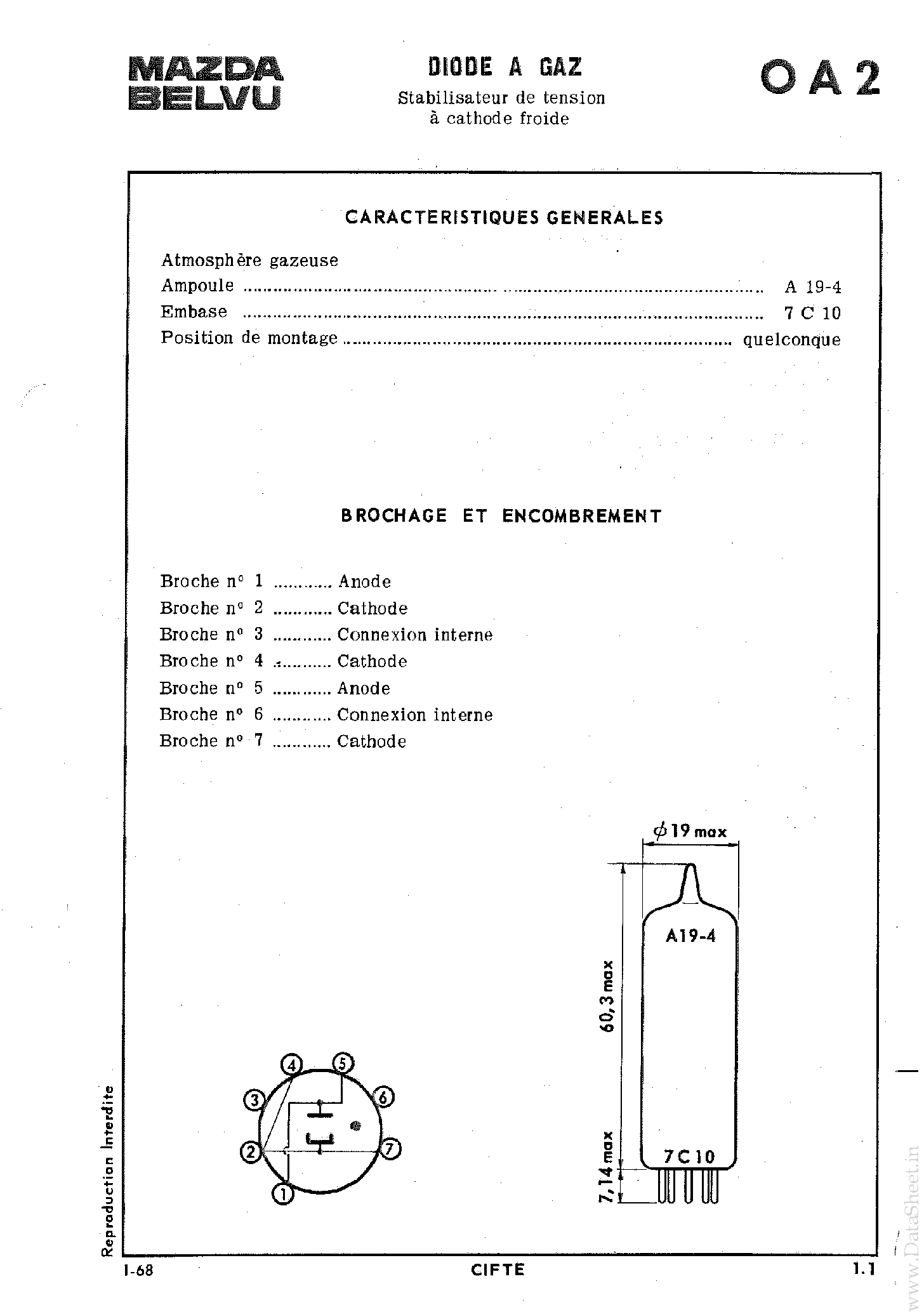 Даташит 0A2 - Diode страница 1