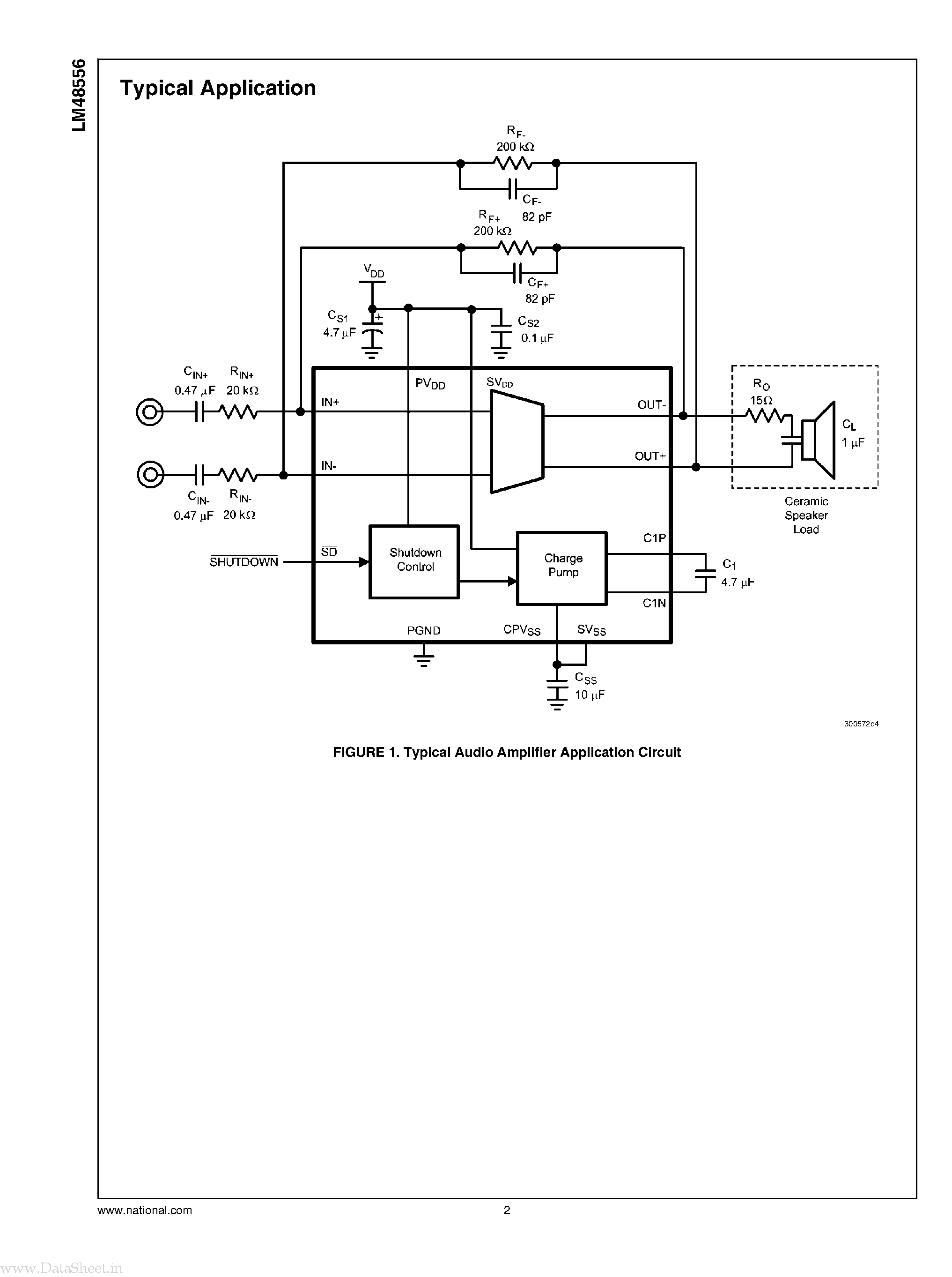 Даташит LM48556 - Ceramic Speaker Driver страница 2