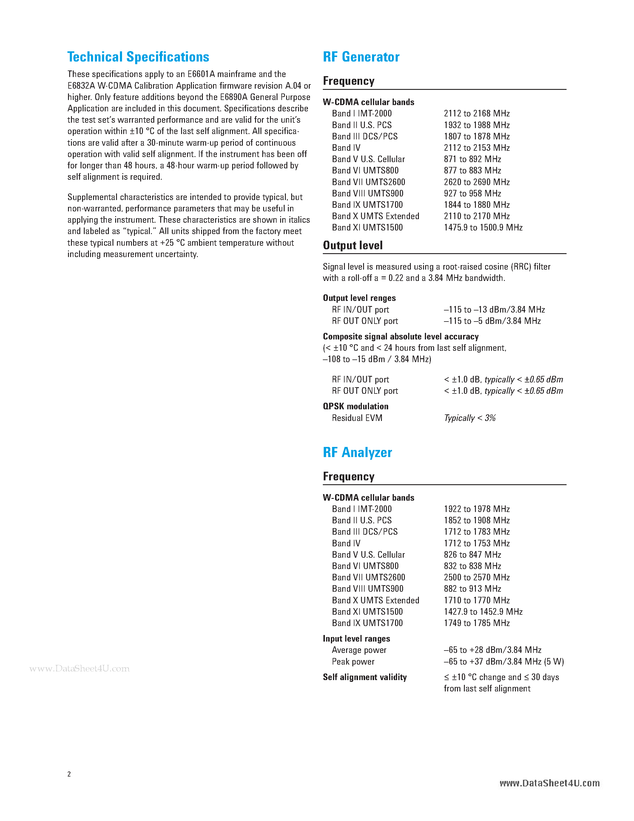 Даташит E6832A - W-CDMA Calibration Application страница 2