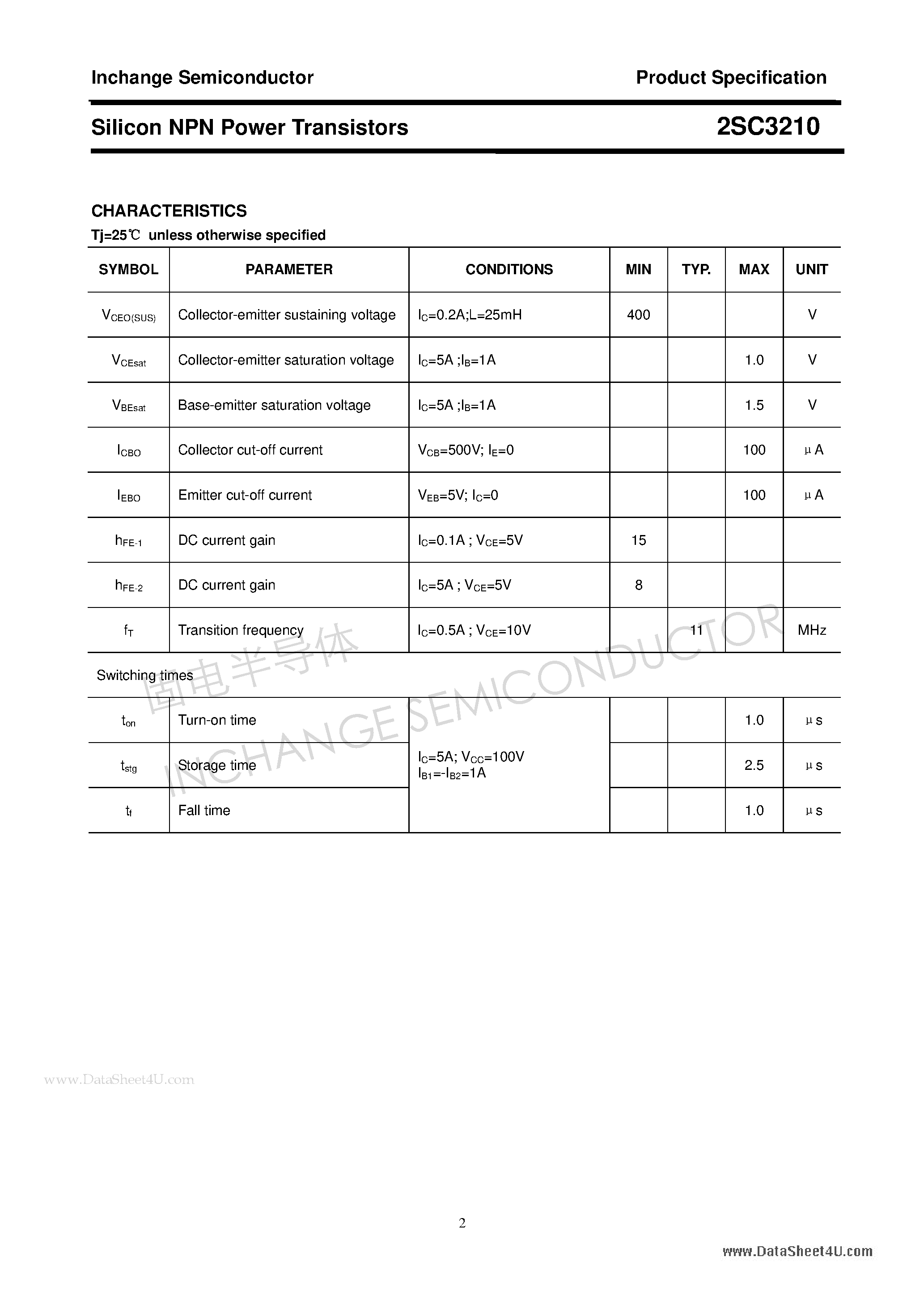 Datasheet C2310 - Search -----> 2SC2310 page 2