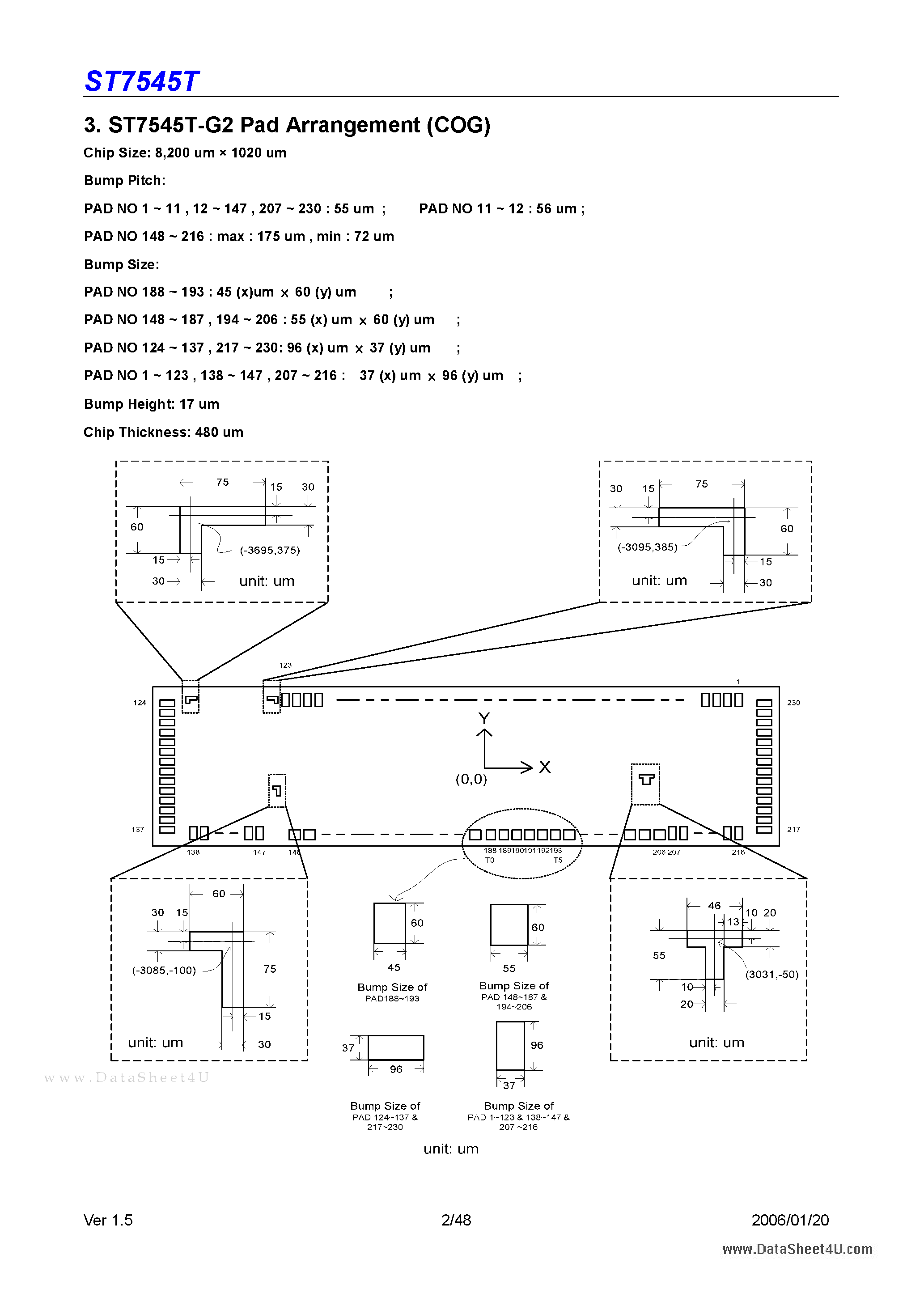 Даташит ST7545T - 66 x 102 Dot Matrix LCD Controller/Driver страница 2