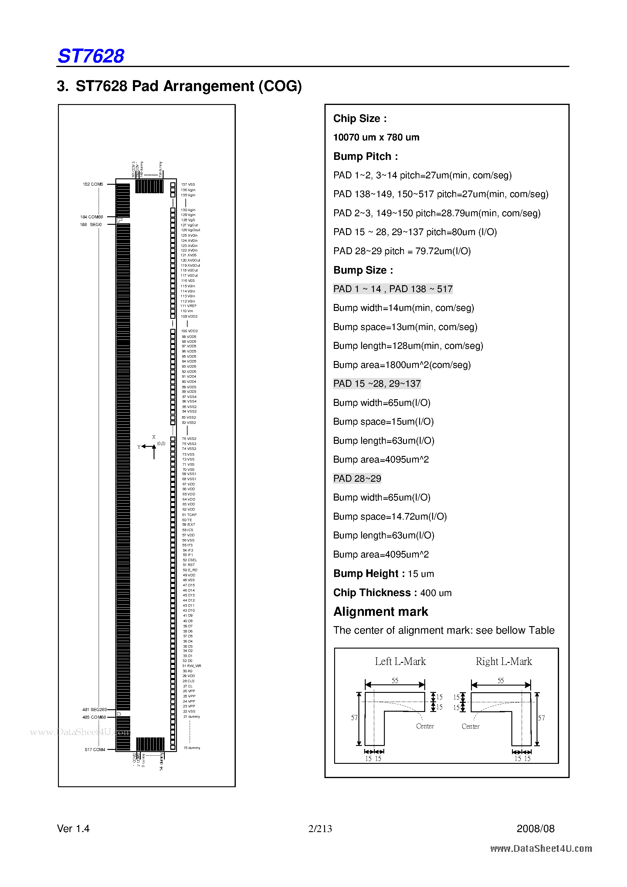 Datasheet ST7628 - 65K Color Dot Matrix LCD Controller/Driver page 2