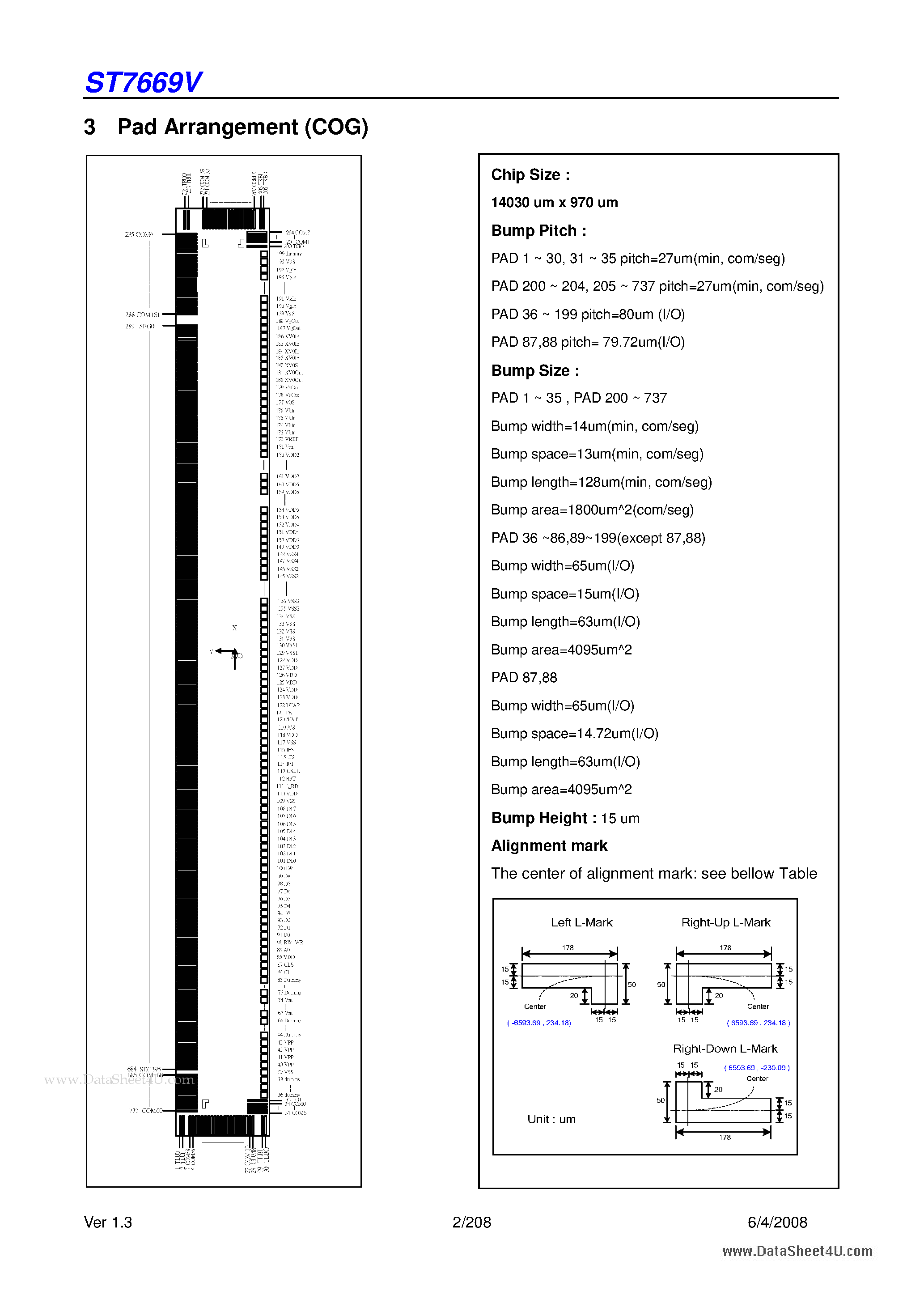 Datasheet ST7669V - 262K 132x162 Color Dot Matrix LCD Controller/Driver page 2