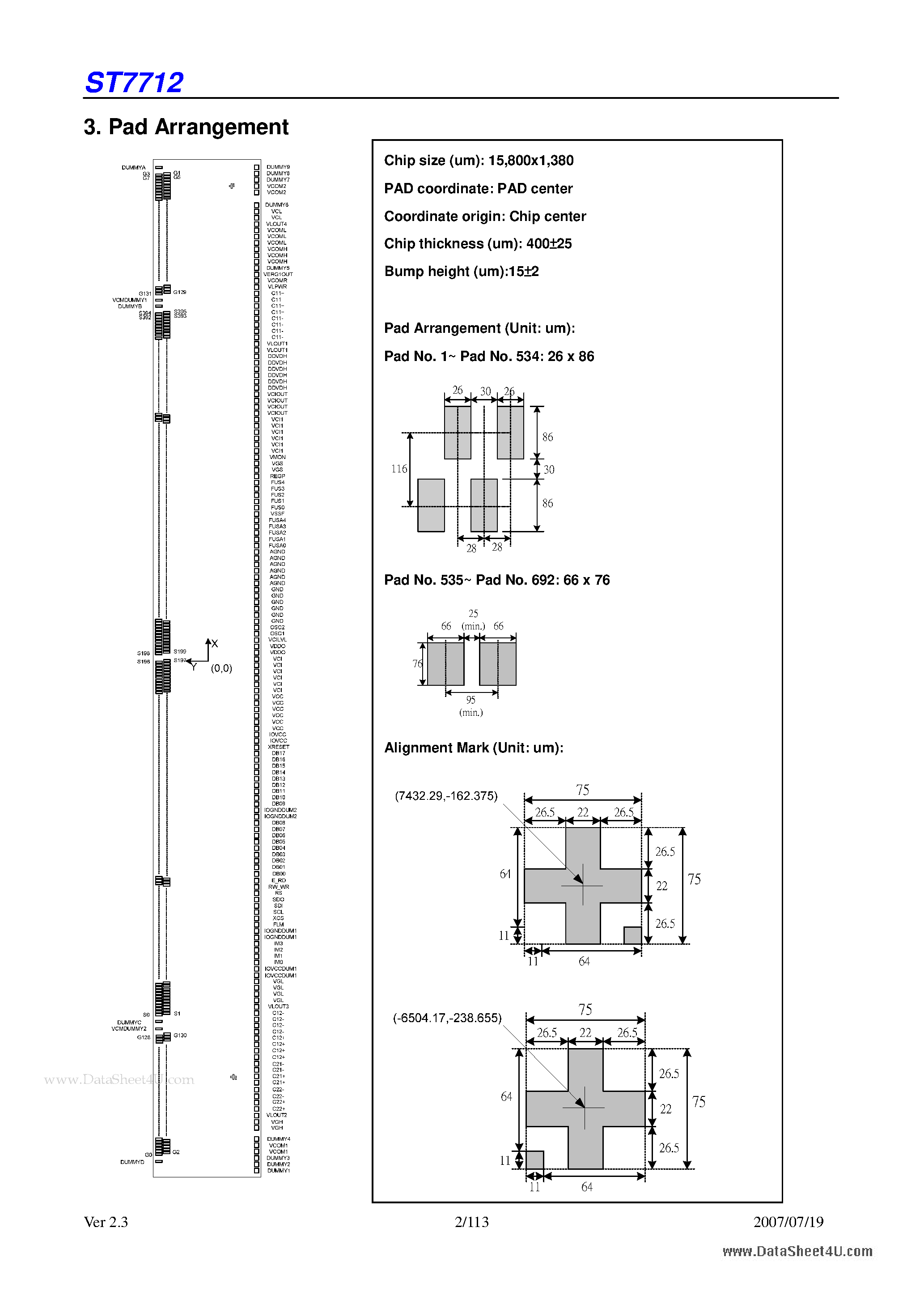 Datasheet ST7712 - 262K Color Single-Chip TFT Controller/Driver page 2