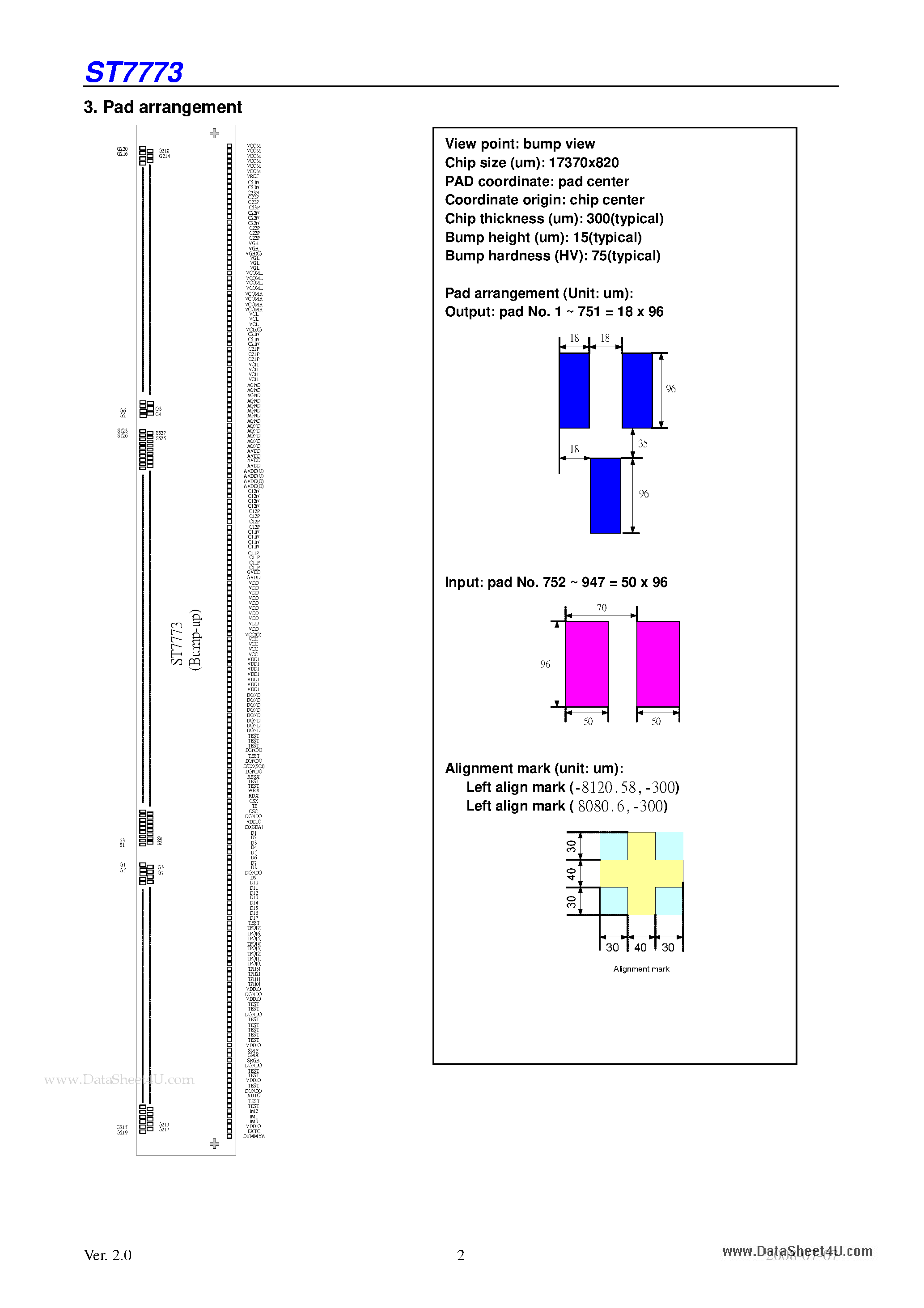 Datasheet ST7773 - 262K Color Single-Chip TFT Controller/Driver page 2