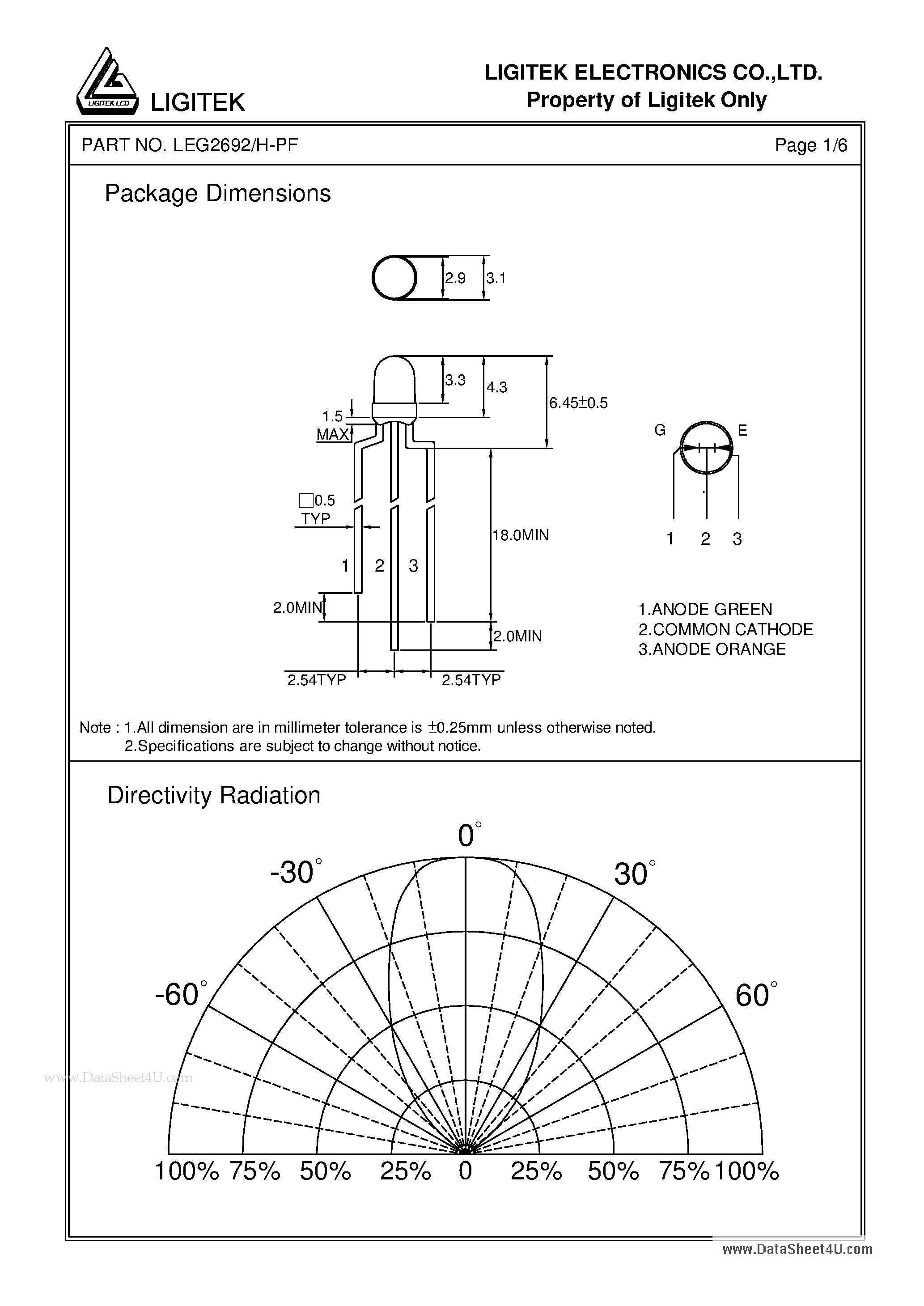 Даташит LEG2692/H-PF - LED LAMPS страница 2