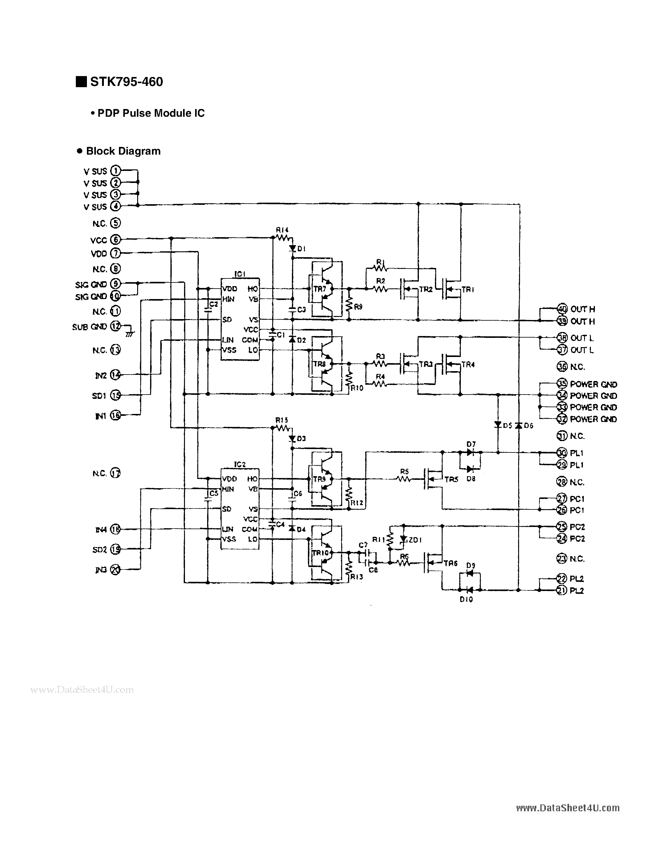 Datasheet STK795-460 - PDP Pulse Module IC page 1