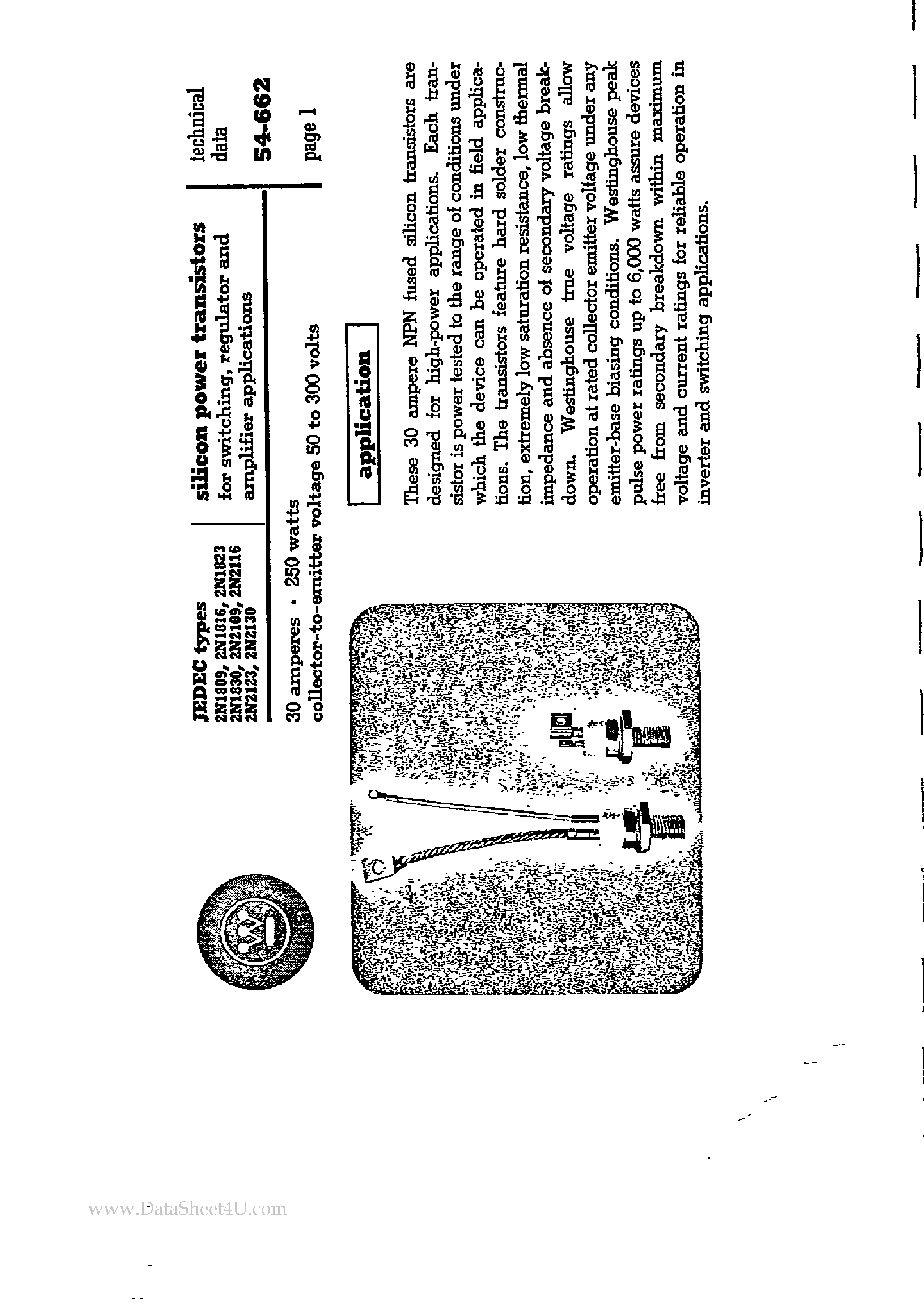 Datasheet 2N1819 - TRANSISTOR page 1