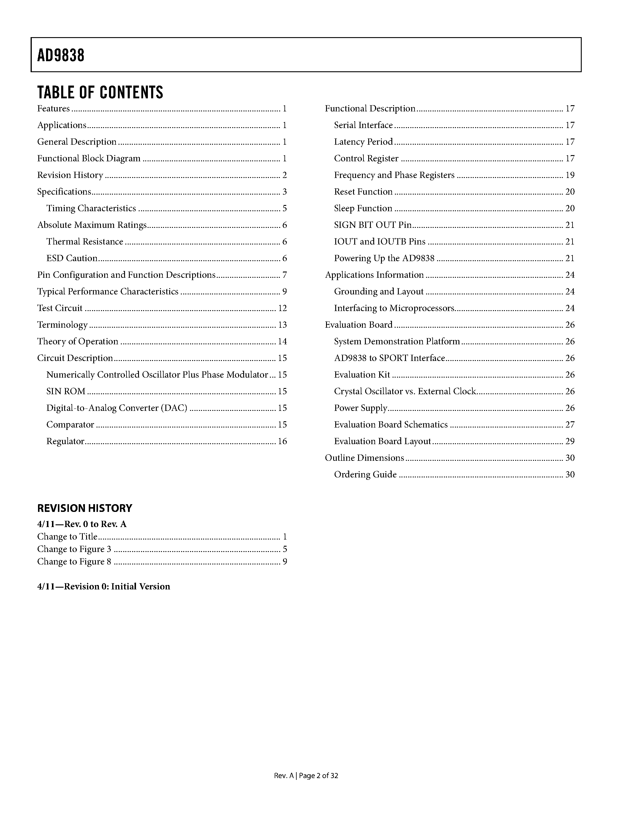 Datasheet AD9838 - Complete DDS page 2